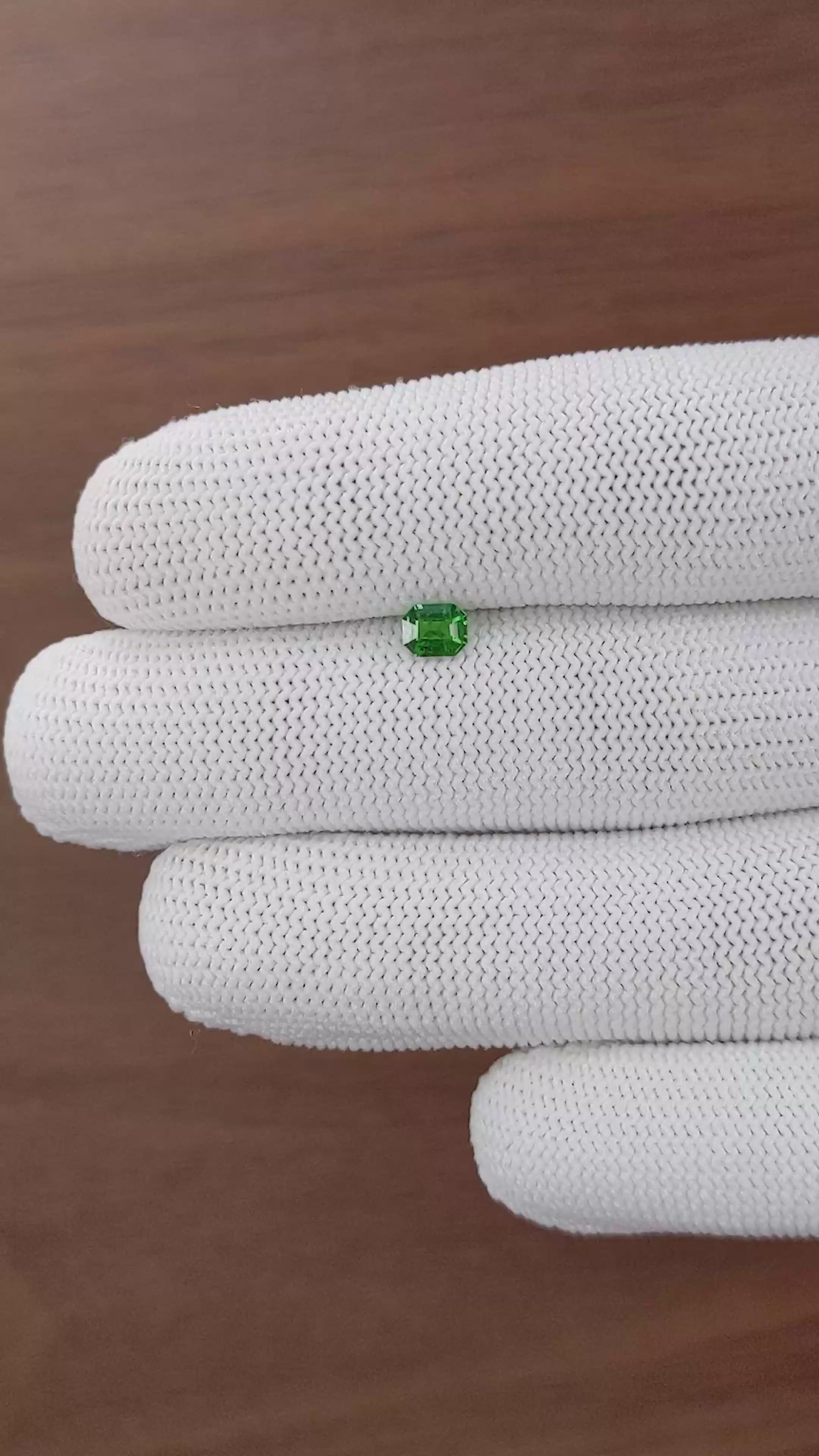 0.40 Ct. Tsavorite Garnet from Tanzania Size Video