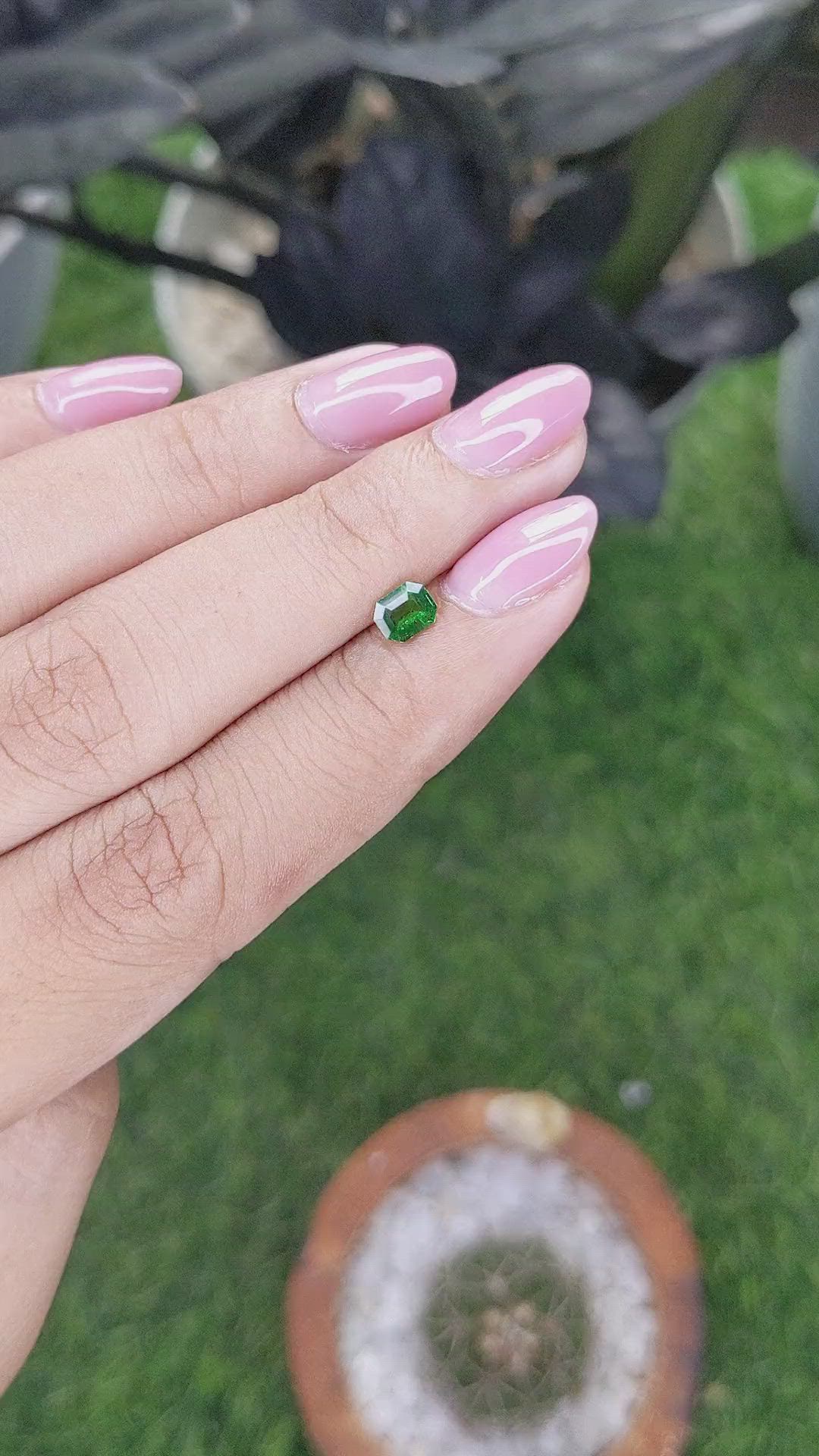 0.40 Ct. Tsavorite Garnet from Tanzania Size Video