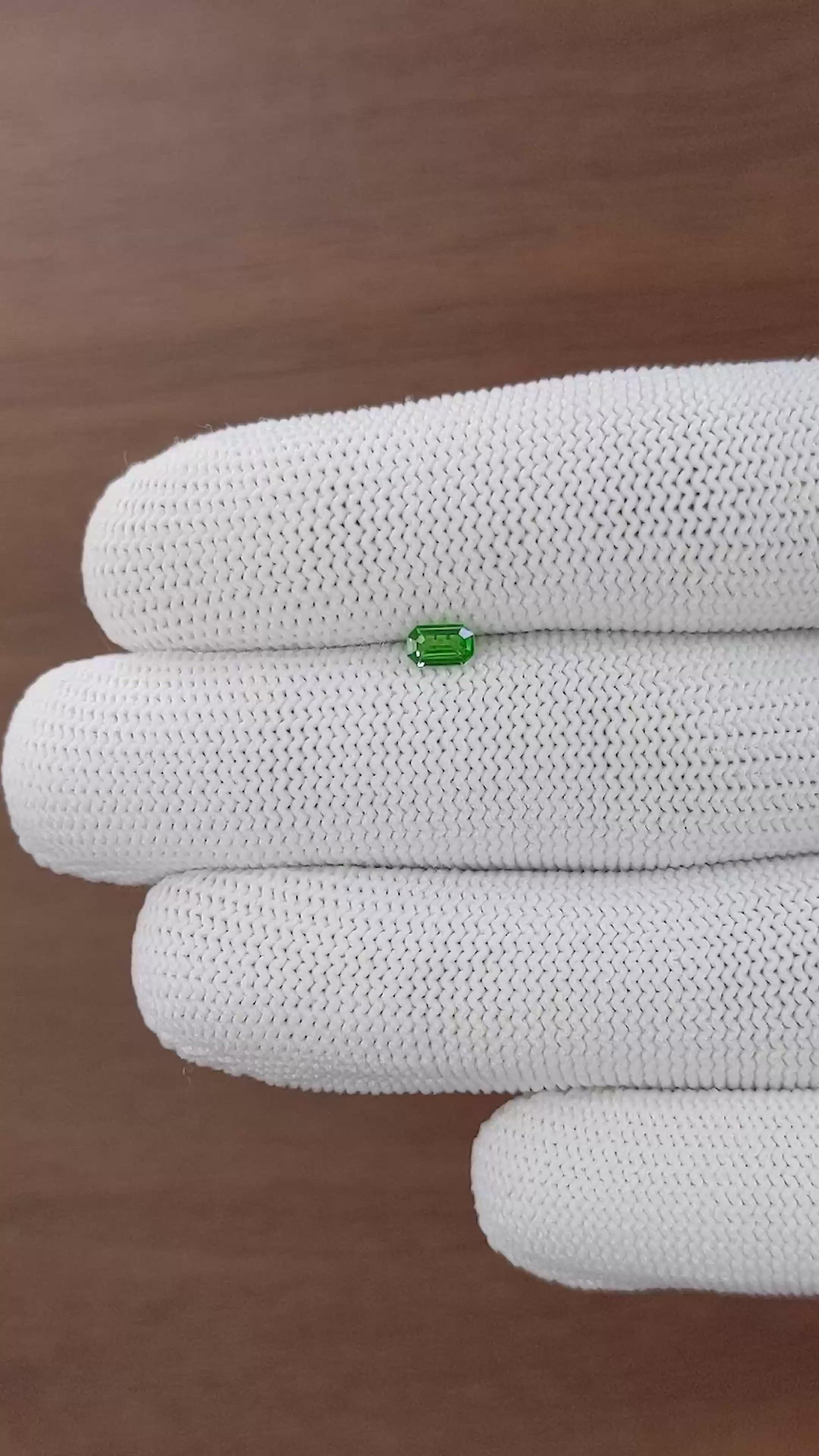 0.27 Ct. Tsavorite Garnet from Tanzania Size Video