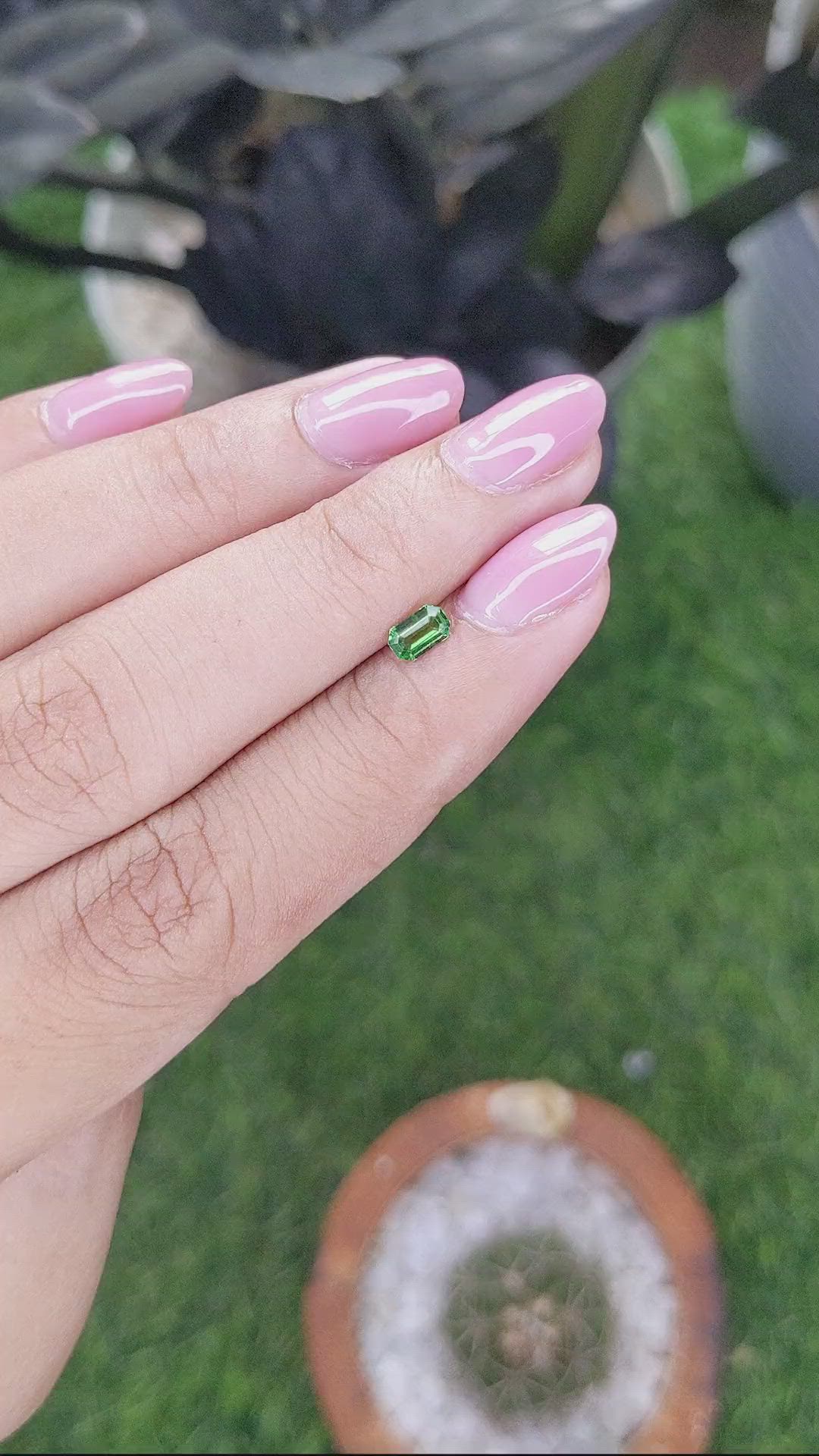 0.27 Ct. Tsavorite Garnet from Tanzania Size Video