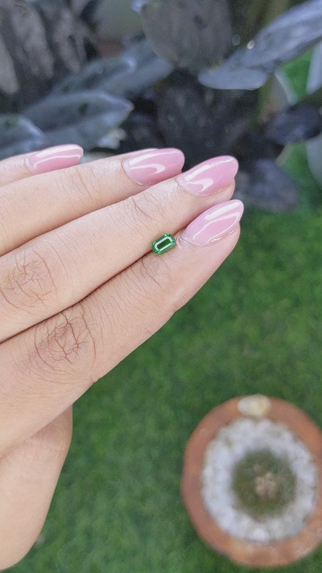0.45 Ct. Tsavorite Garnet from Tanzania Size Video