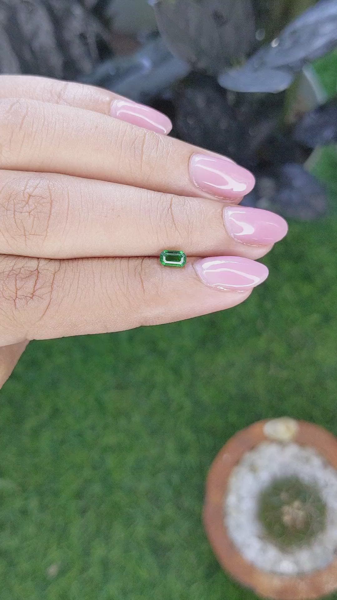 0.45 Ct. Tsavorite Garnet from Tanzania Size Video