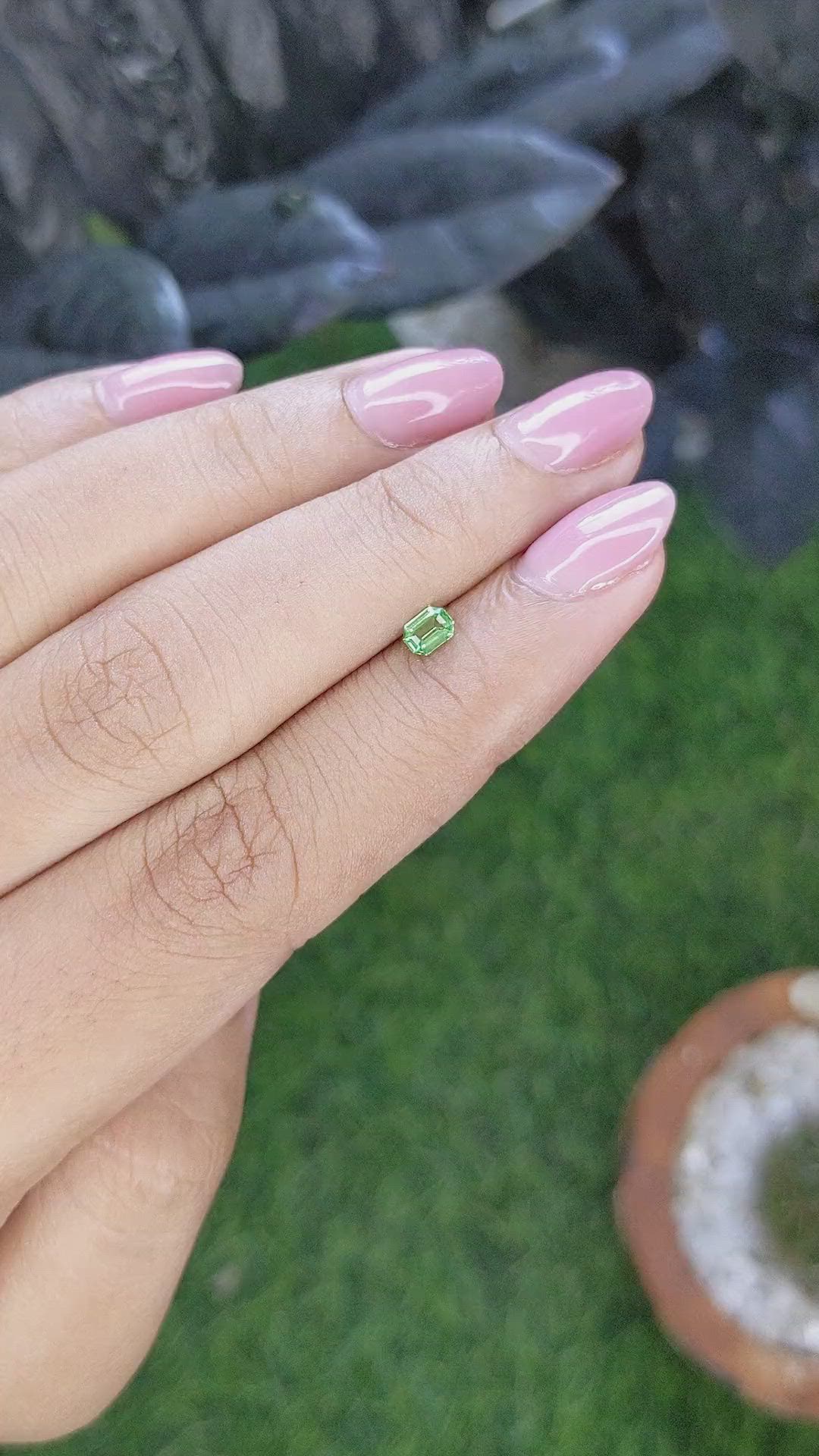 0.21 Ct. Tsavorite Garnet from Tanzania Size Video