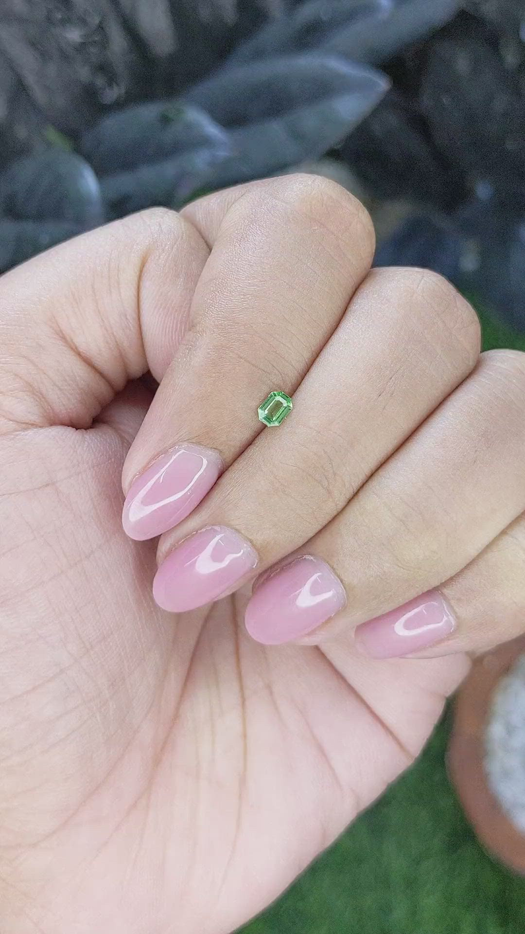 0.21 Ct. Tsavorite Garnet from Tanzania Size Video