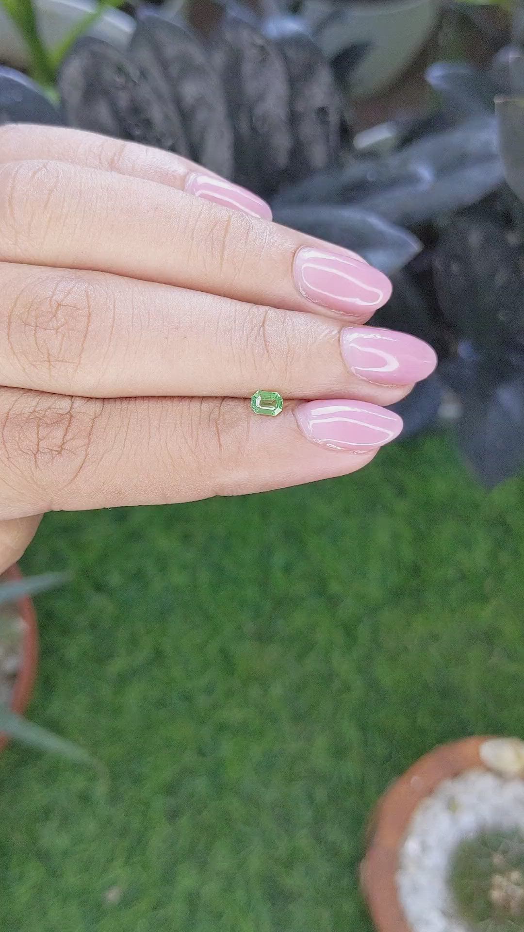 0.21 Ct. Tsavorite Garnet from Tanzania Size Video