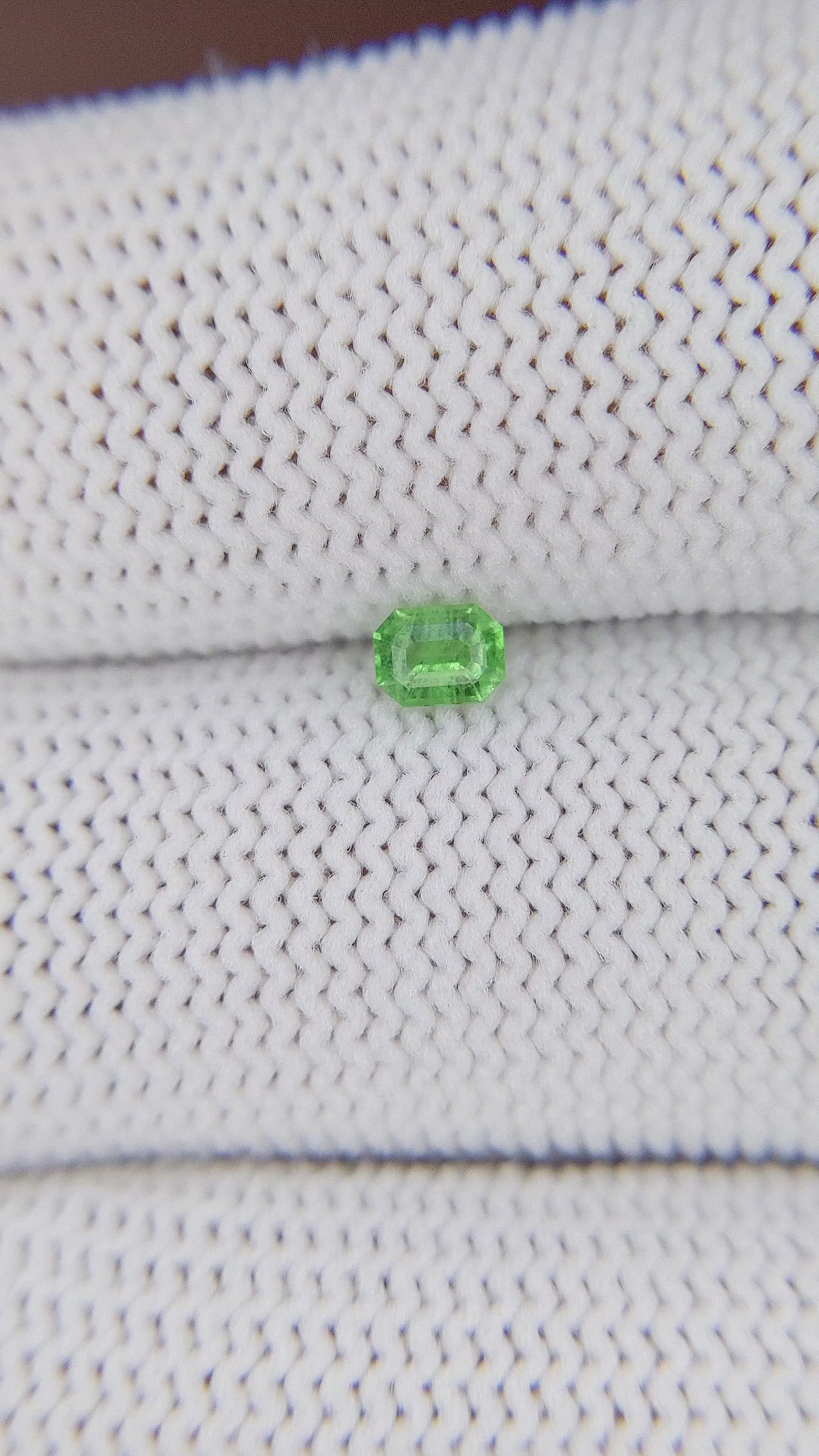 0.24 Ct. Tsavorite Garnet from Tanzania Size Video