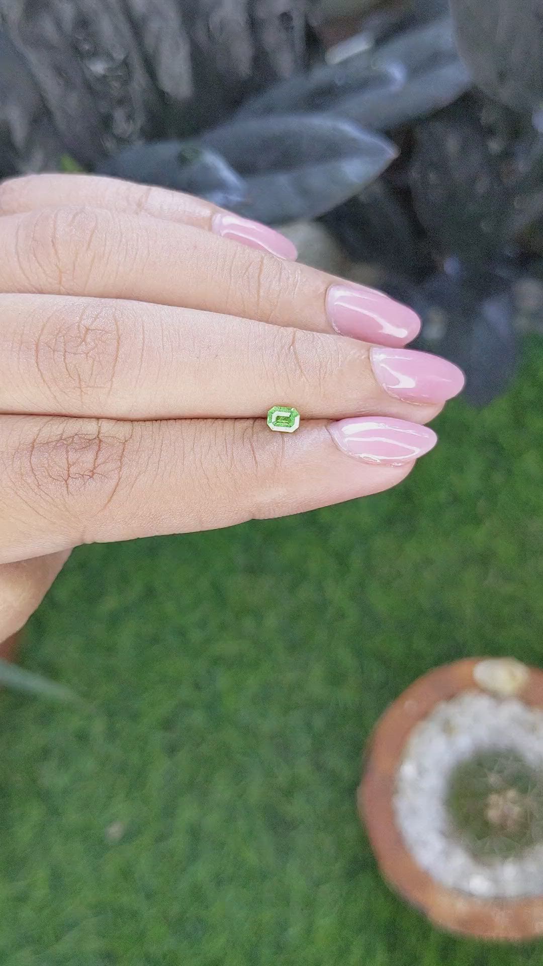 0.24 Ct. Tsavorite Garnet from Tanzania Size Video