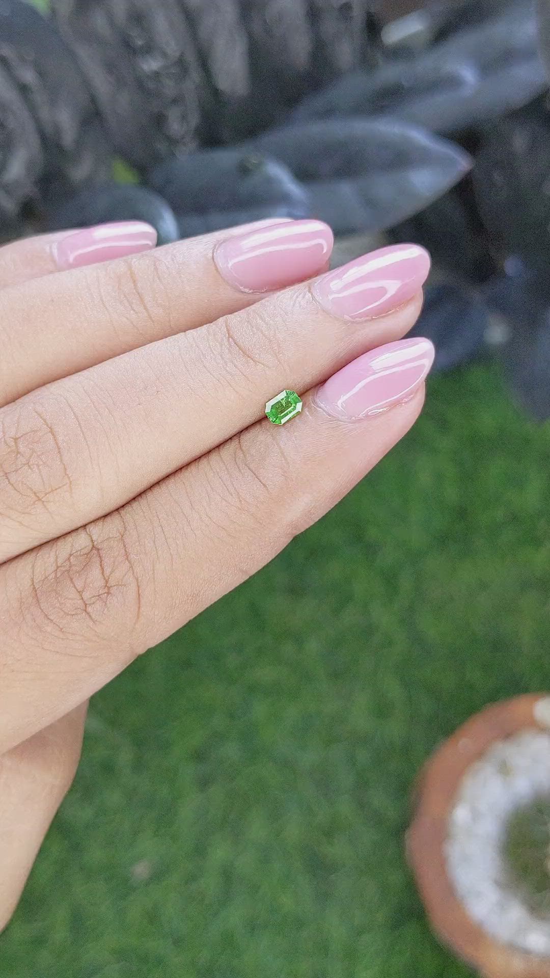 0.20 Ct. Tsavorite Garnet from Tanzania Size Video