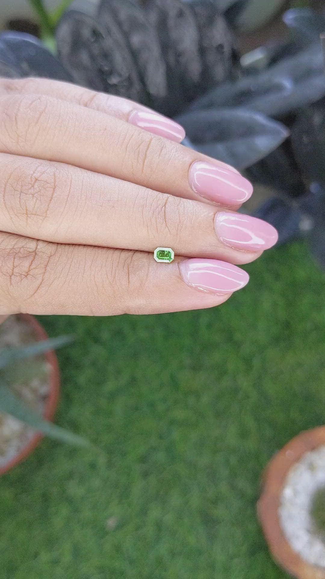 0.20 Ct. Tsavorite Garnet from Tanzania Size Video