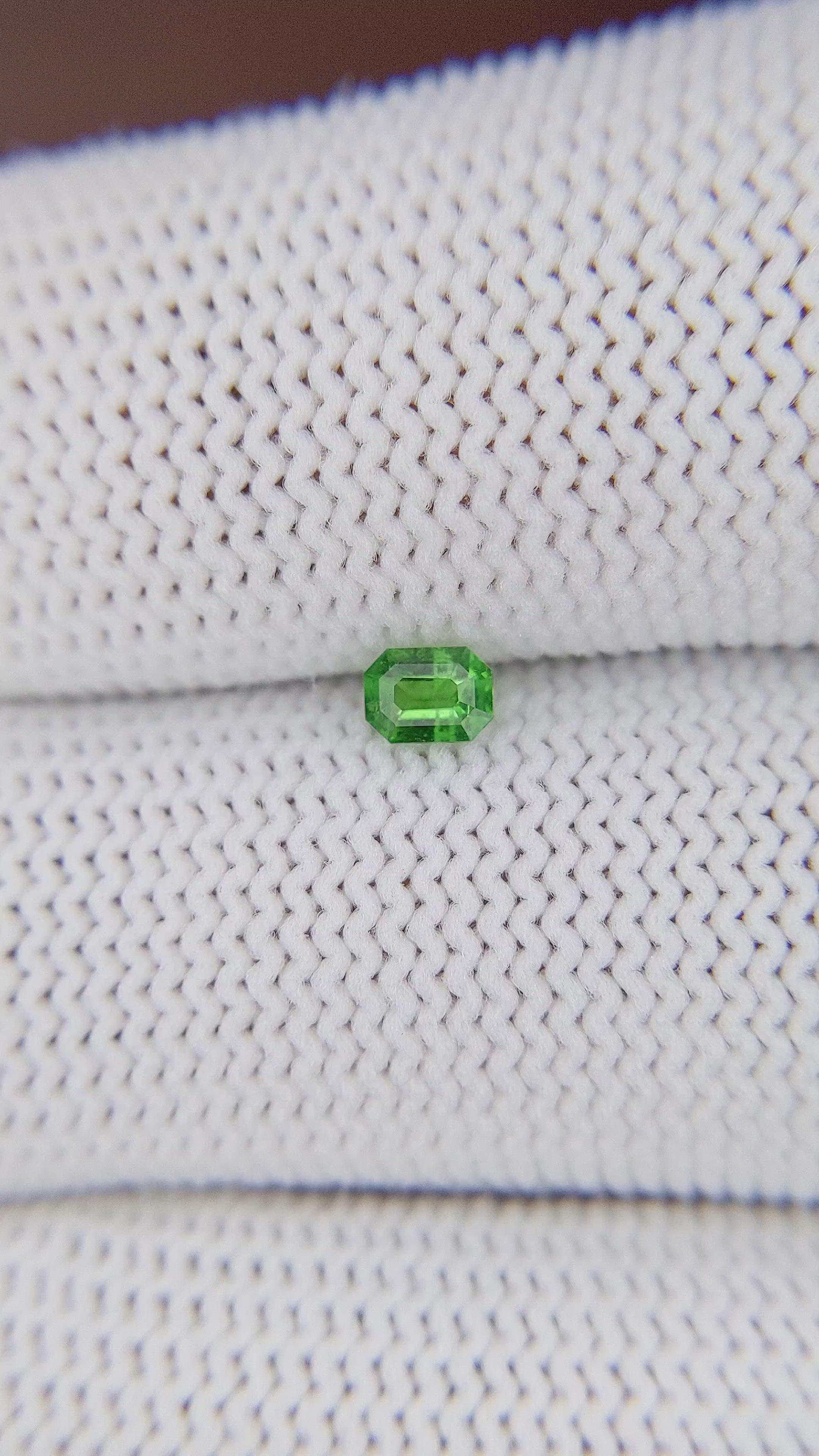 0.20 Ct. Tsavorite Garnet from Tanzania Size Video