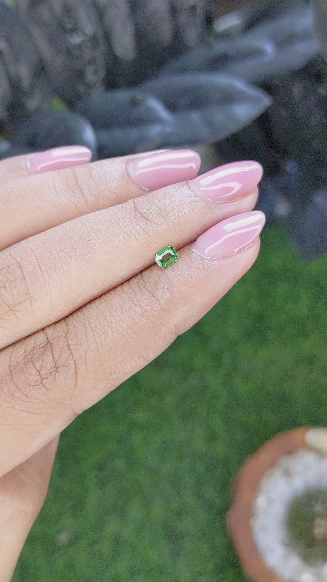 0.18 Ct. Tsavorite Garnet from Tanzania Size Video