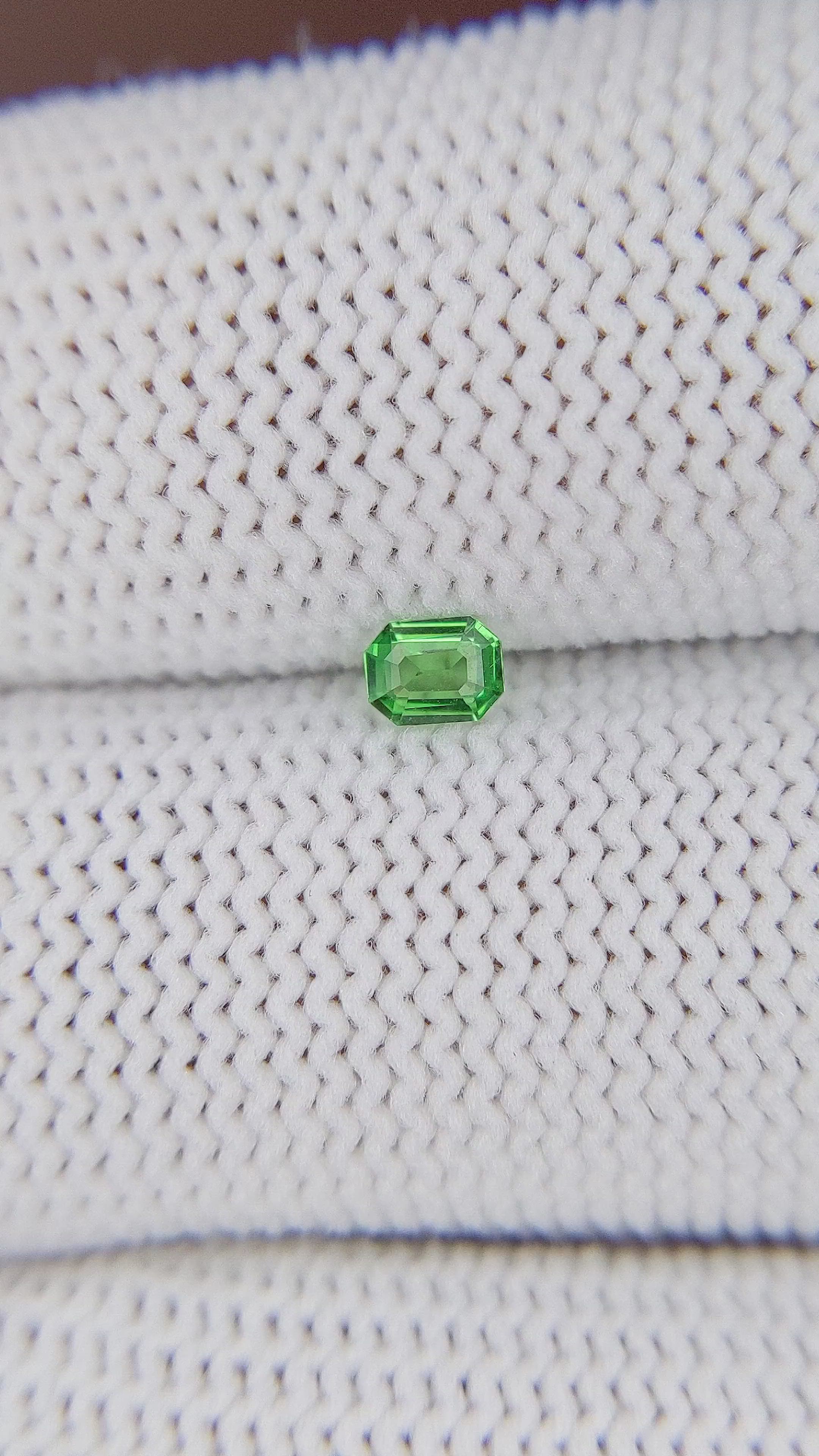 0.18 Ct. Tsavorite Garnet from Tanzania Size Video