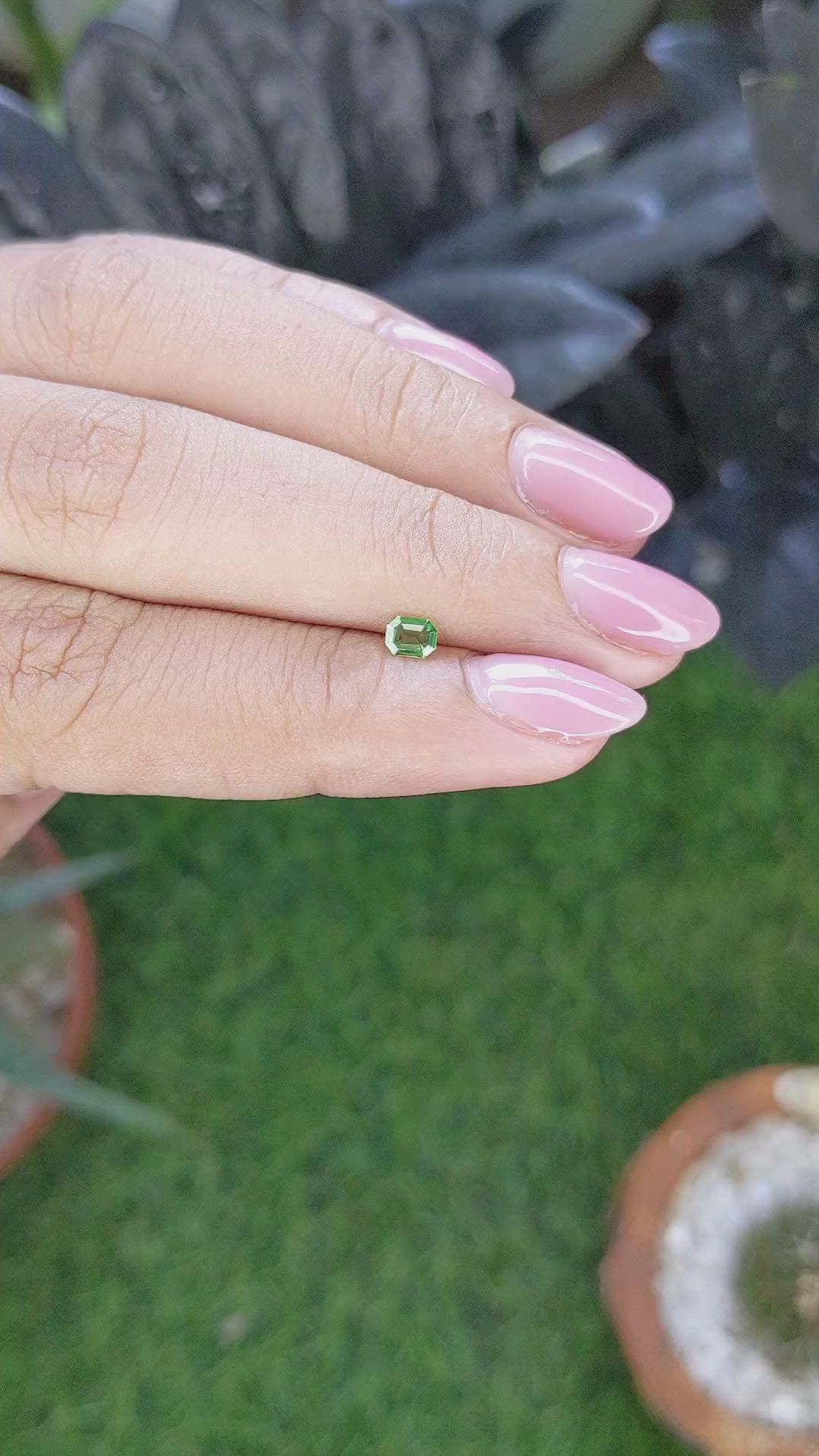 0.18 Ct. Tsavorite Garnet from Tanzania Size Video