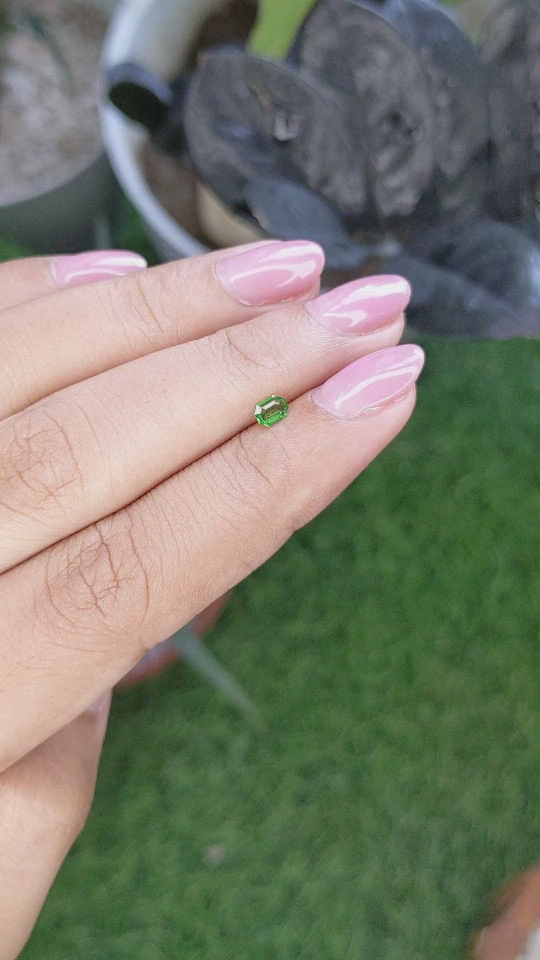 0.17 Ct. Tsavorite Garnet from Tanzania Size Video