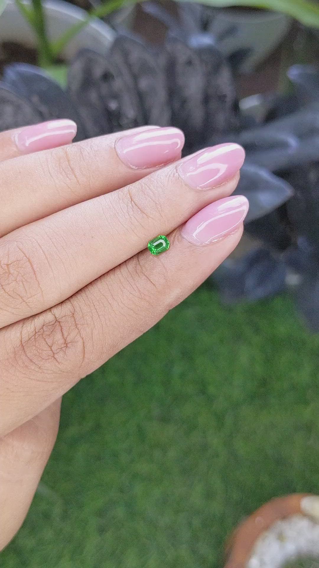 0.27 Ct. Tsavorite Garnet from Tanzania Size Video
