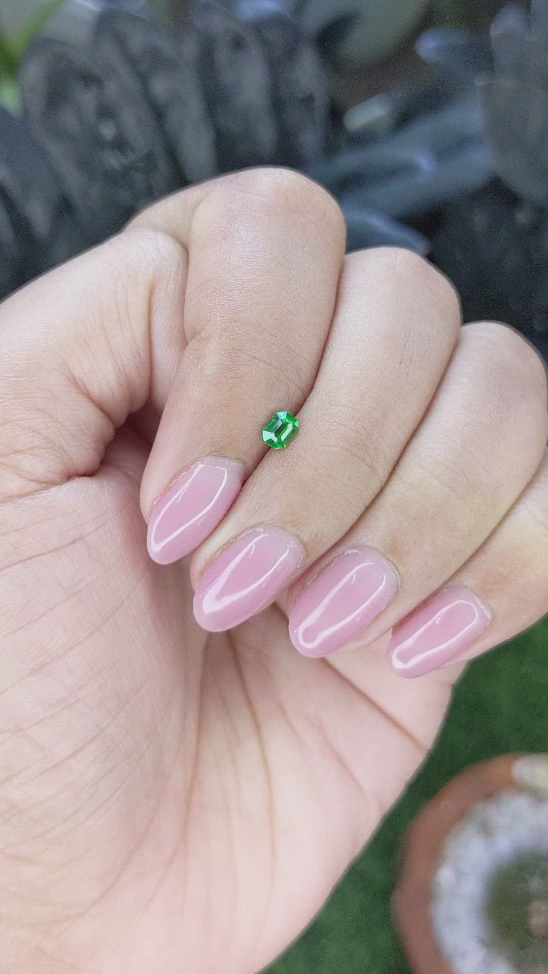 0.27 Ct. Tsavorite Garnet from Tanzania Size Video