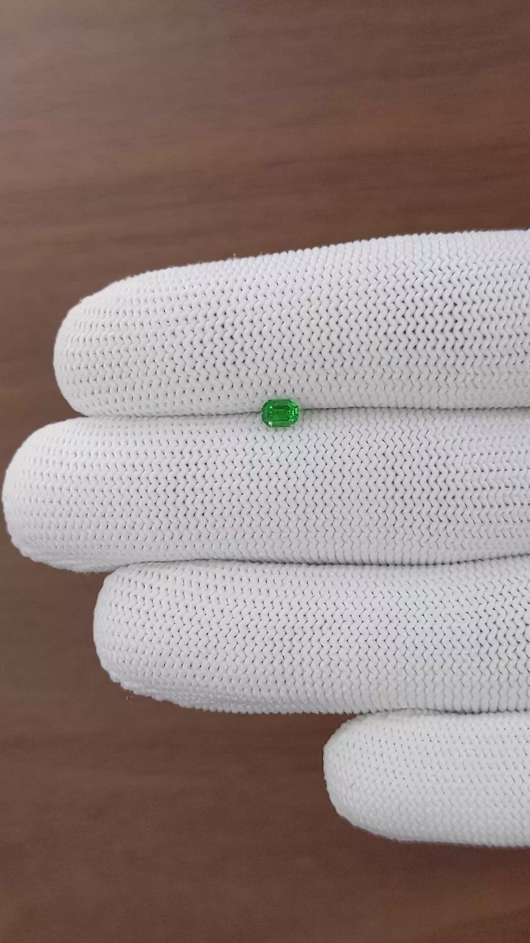 0.27 Ct. Tsavorite Garnet from Tanzania Size Video