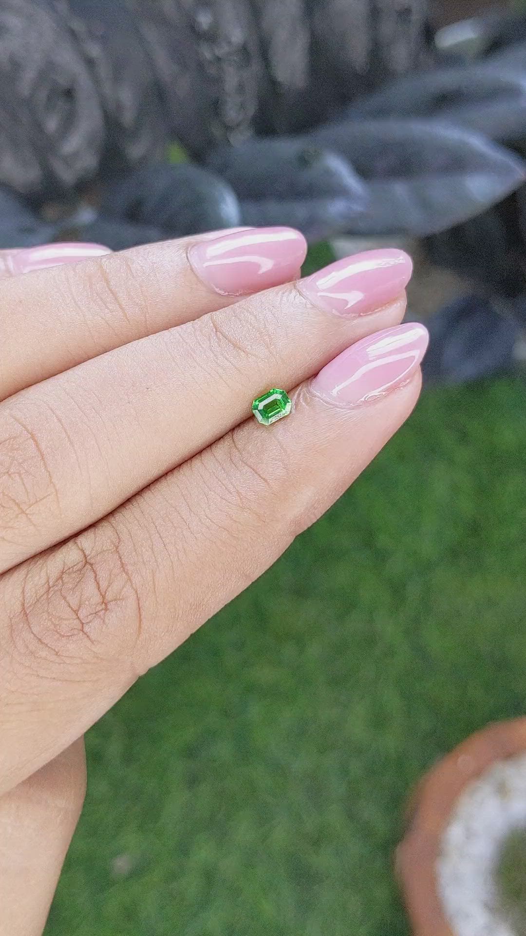 0.28 Ct. Tsavorite Garnet from Tanzania Size Video