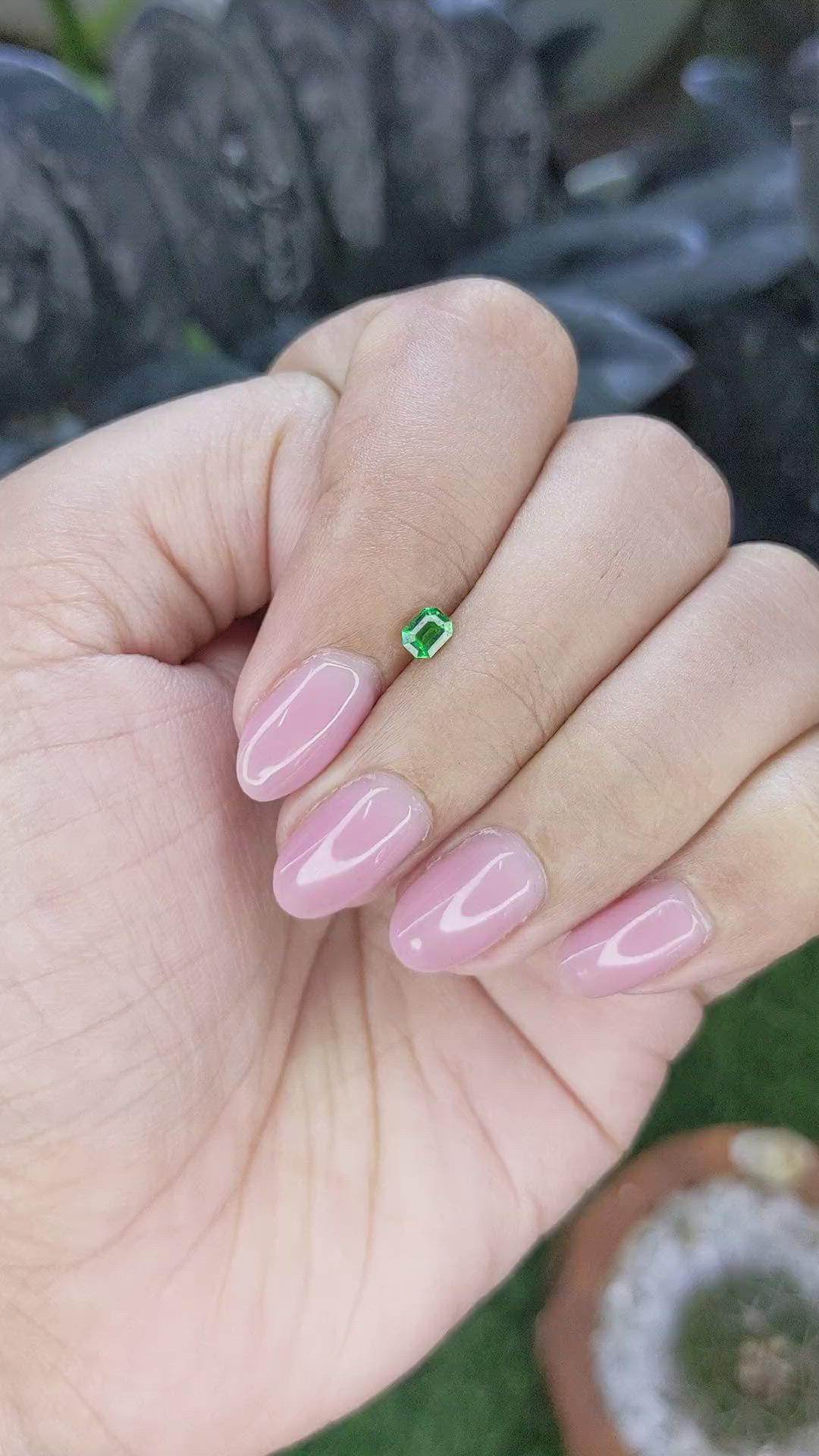 0.28 Ct. Tsavorite Garnet from Tanzania Size Video
