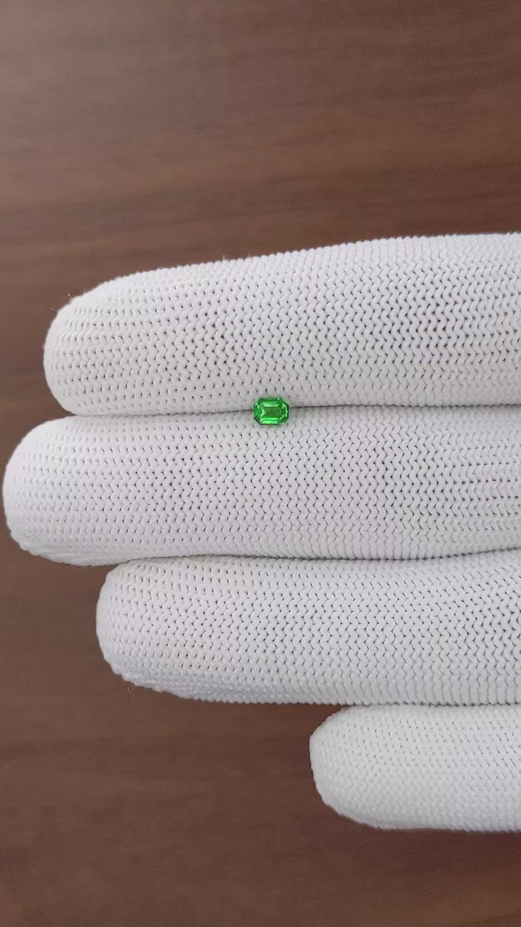 0.28 Ct. Tsavorite Garnet from Tanzania Size Video