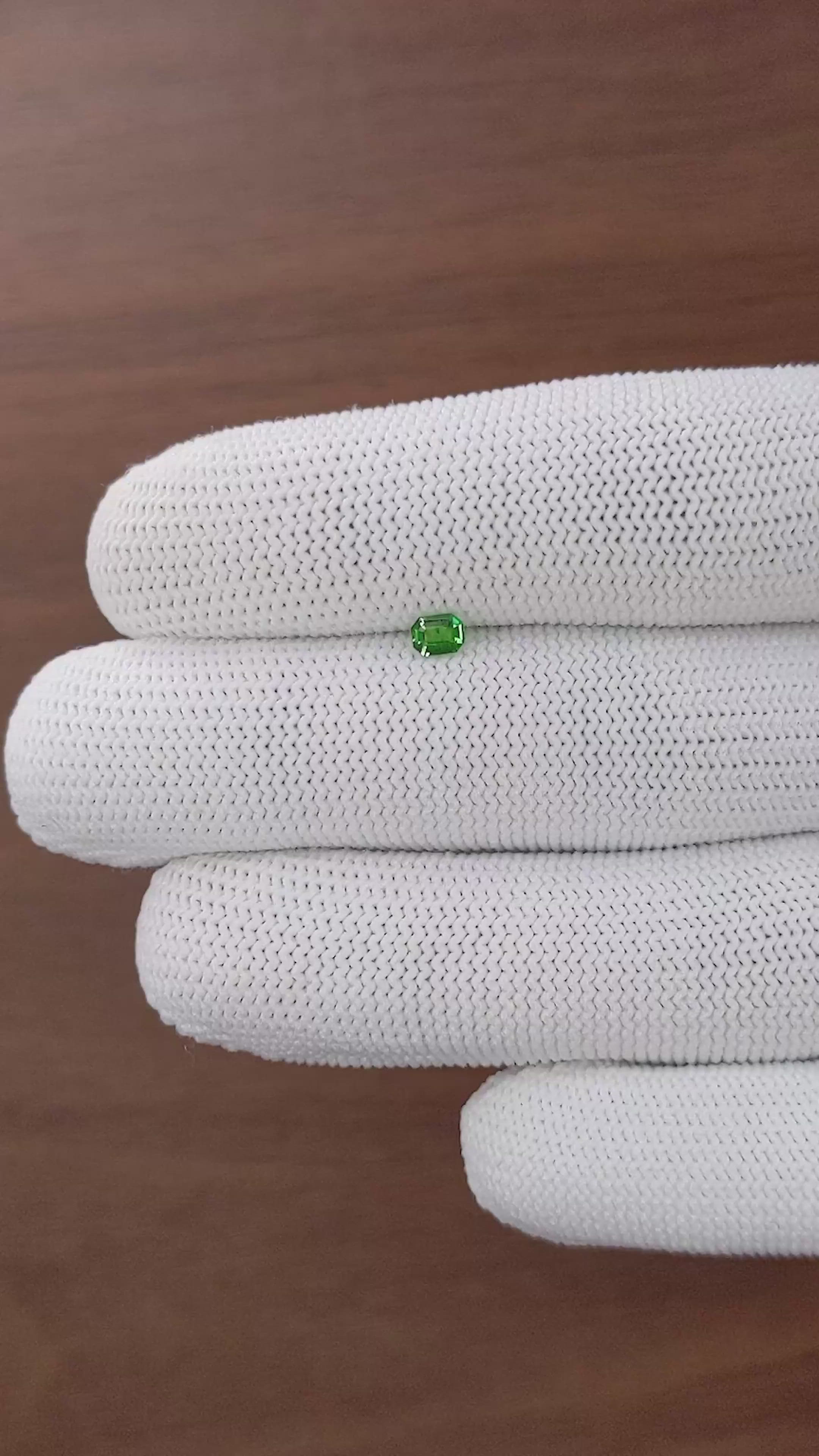 0.22 Ct. Tsavorite Garnet from Tanzania Size Video