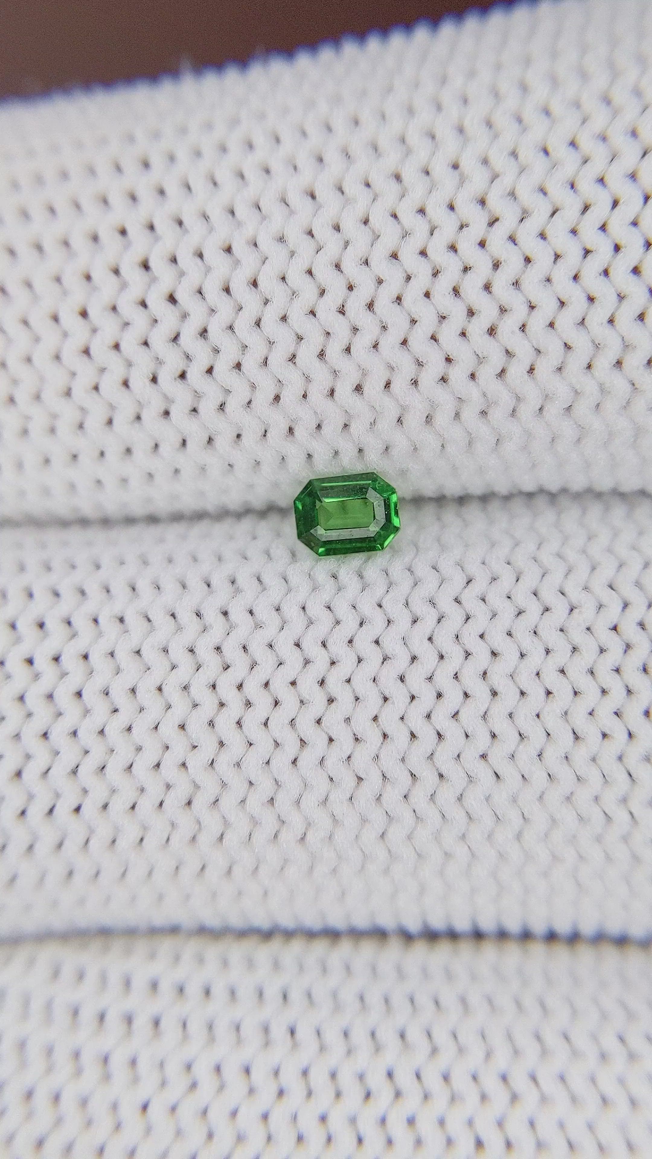 0.22 Ct. Tsavorite Garnet from Tanzania Size Video