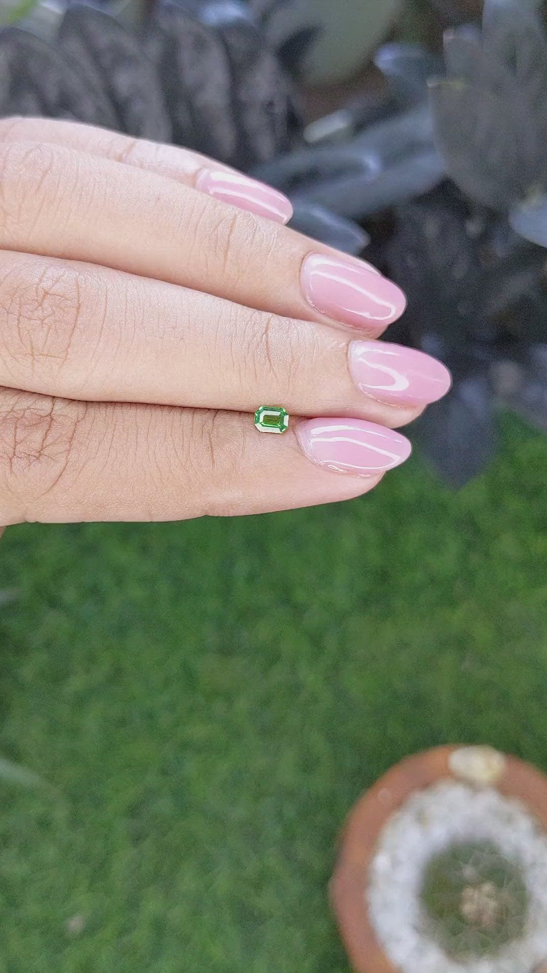 0.22 Ct. Tsavorite Garnet from Tanzania Size Video