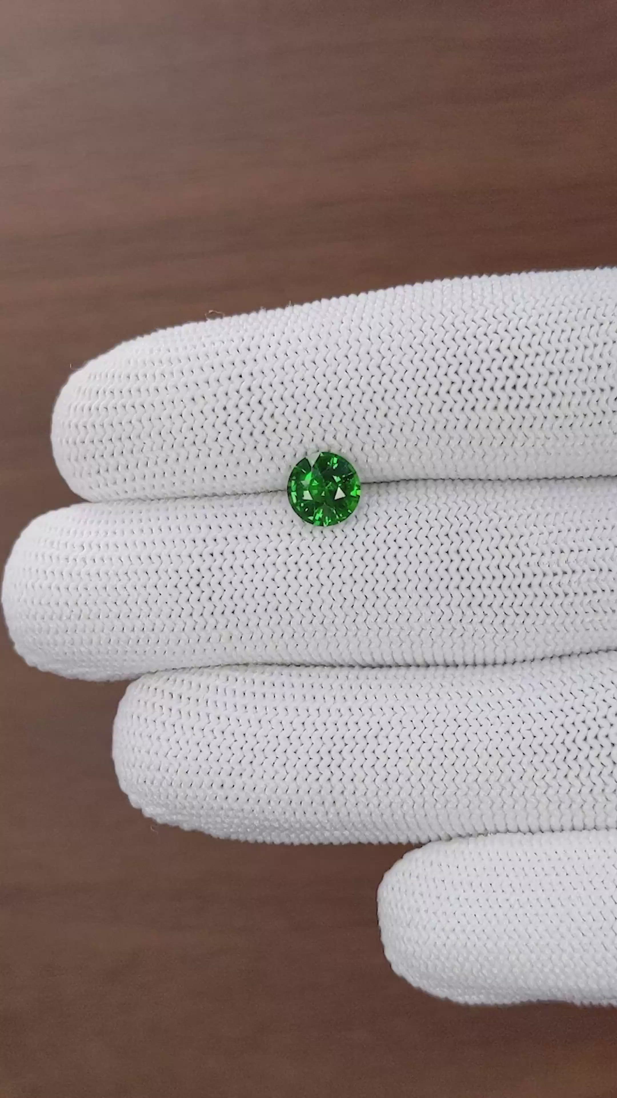 1.45 Ct. Tsavorite Garnet from Tanzania Size Video