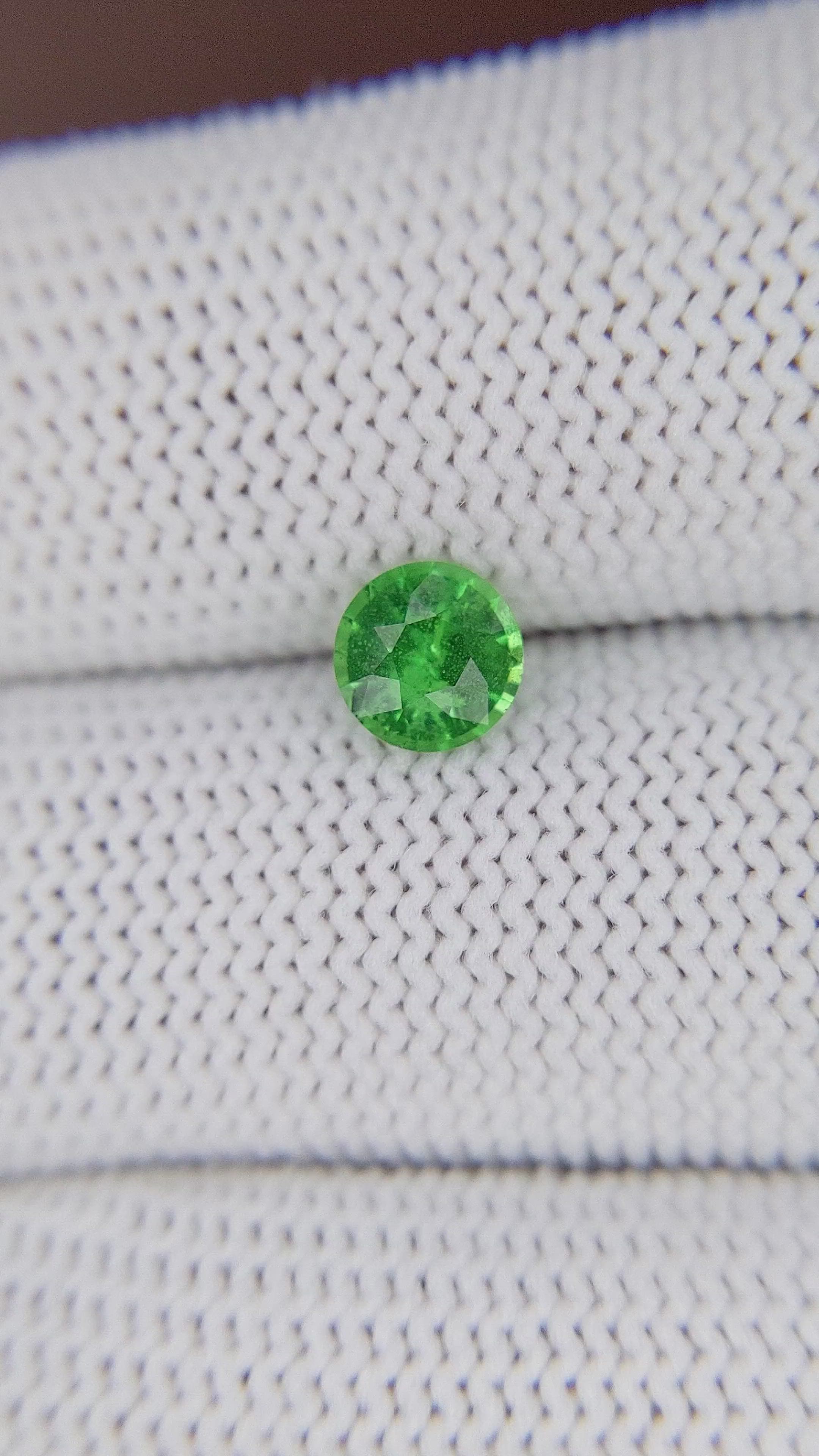 0.86 Ct. Tsavorite Garnet from Tanzania Size Video