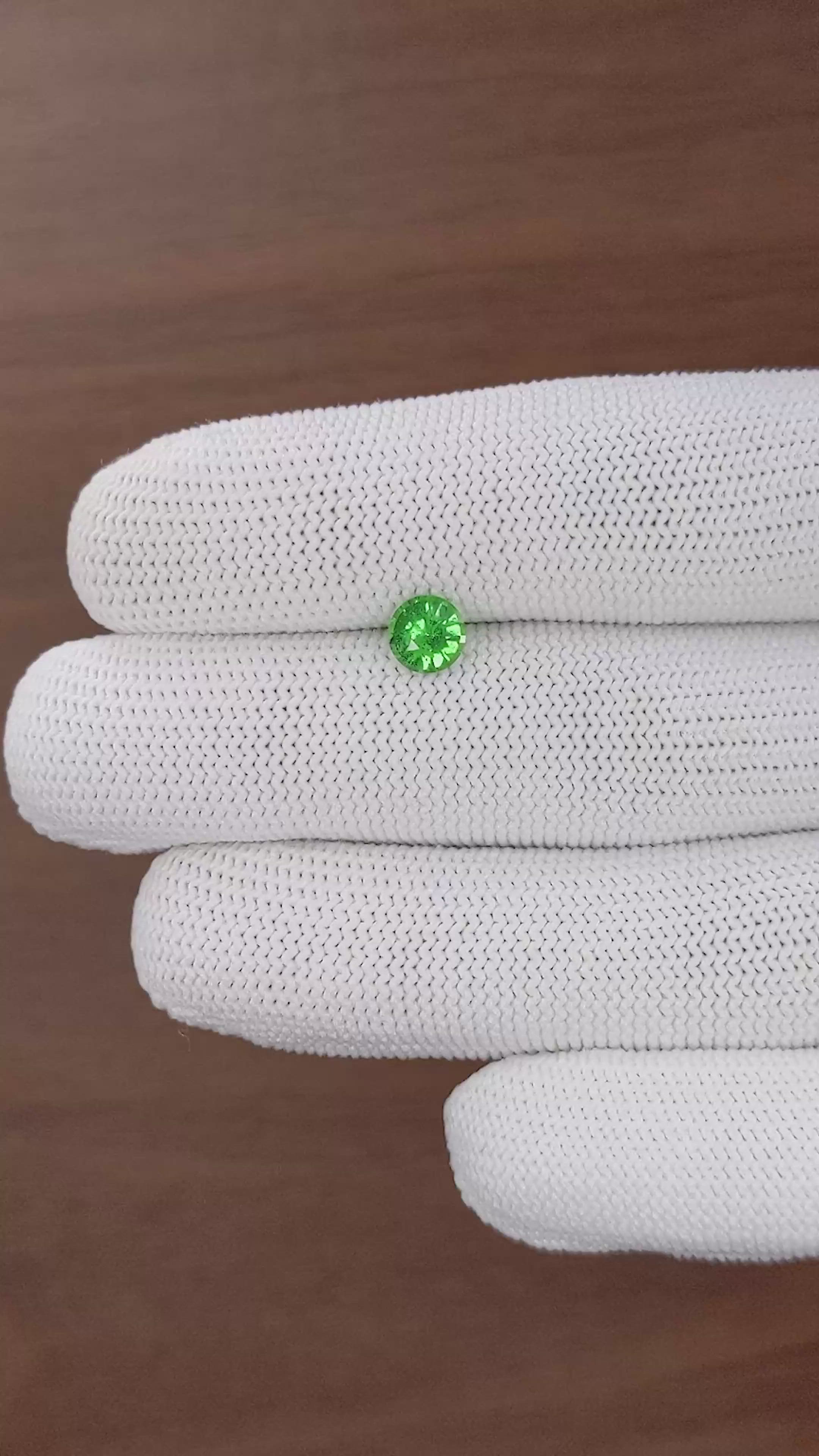0.86 Ct. Tsavorite Garnet from Tanzania Size Video