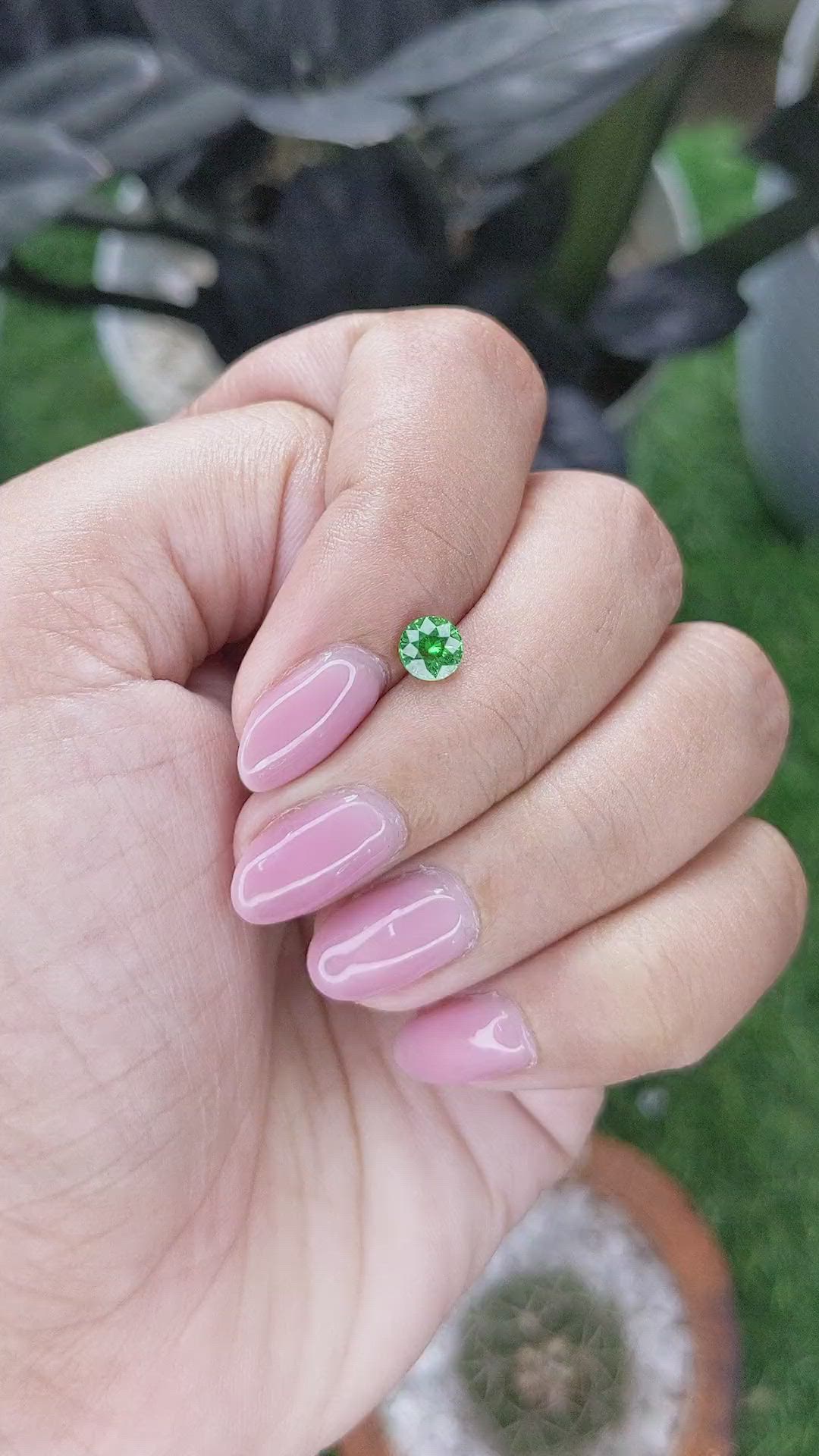 0.64 Ct. Tsavorite Garnet from Tanzania Size Video
