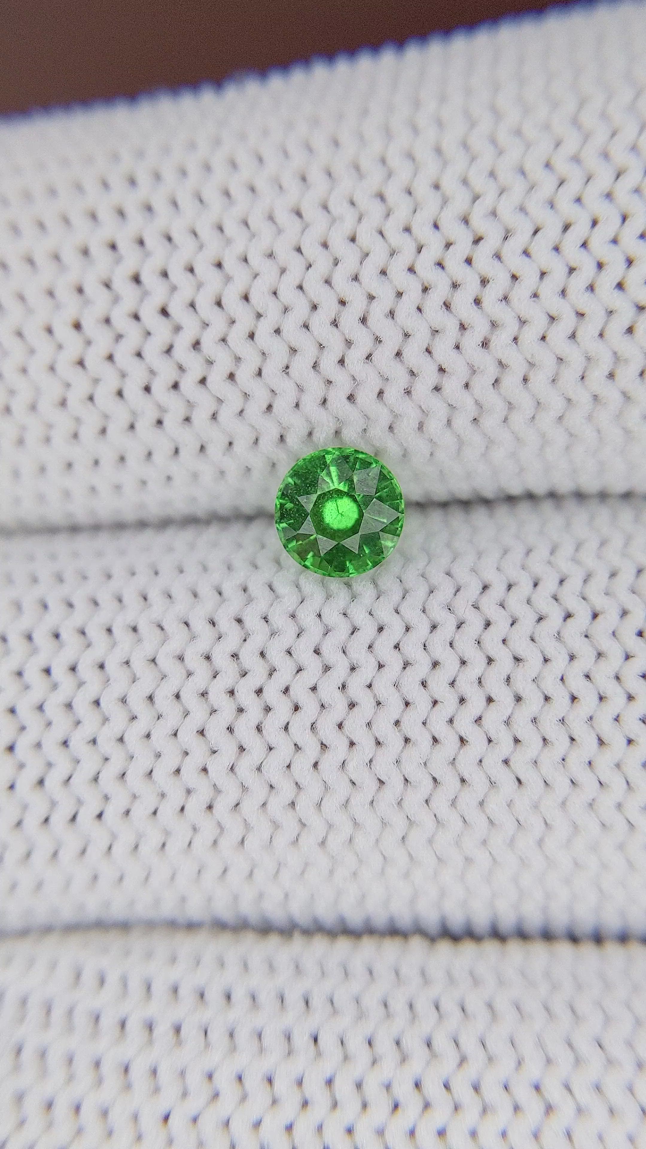 0.64 Ct. Tsavorite Garnet from Tanzania Size Video