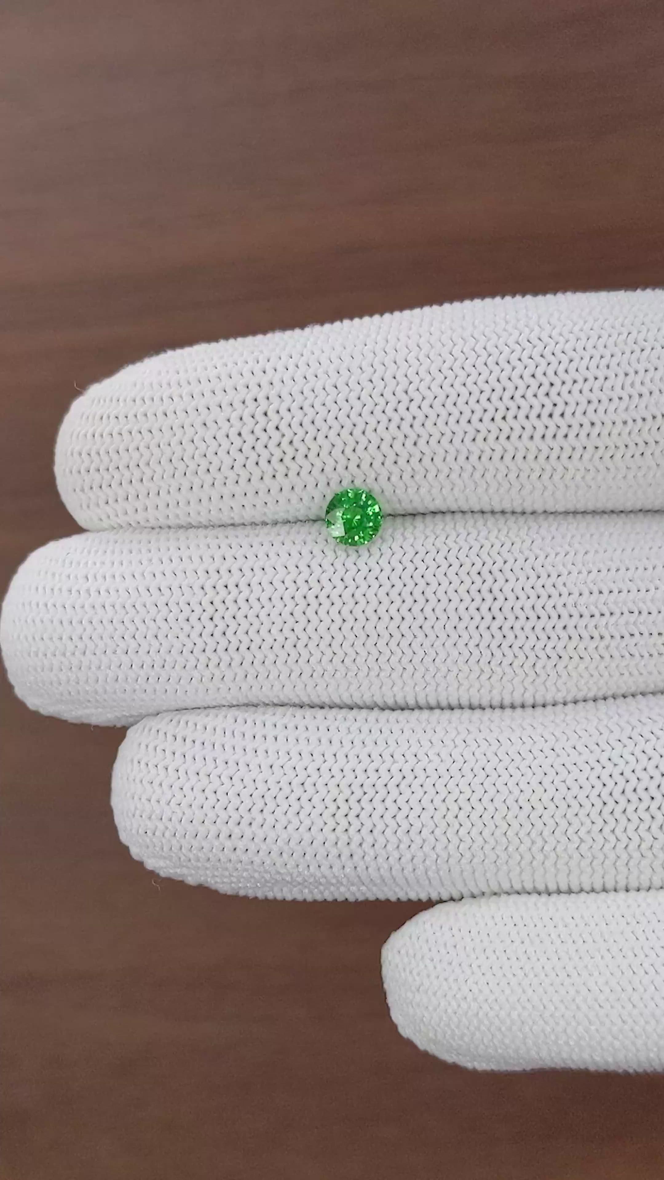 0.64 Ct. Tsavorite Garnet from Tanzania Size Video