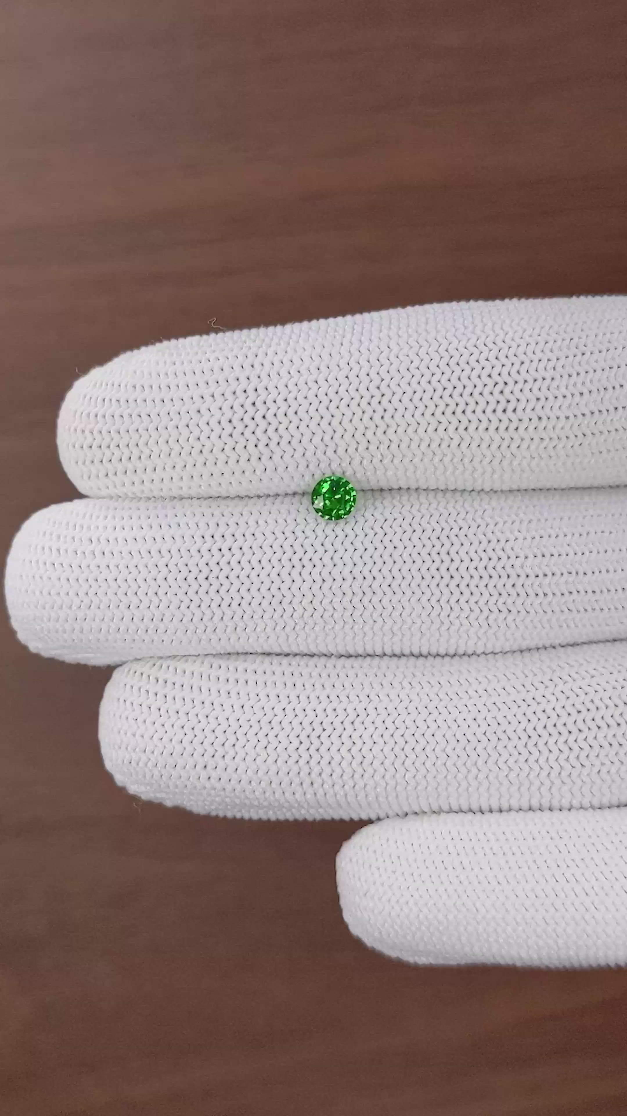 0.38 Ct. Tsavorite Garnet from Tanzania Size Video