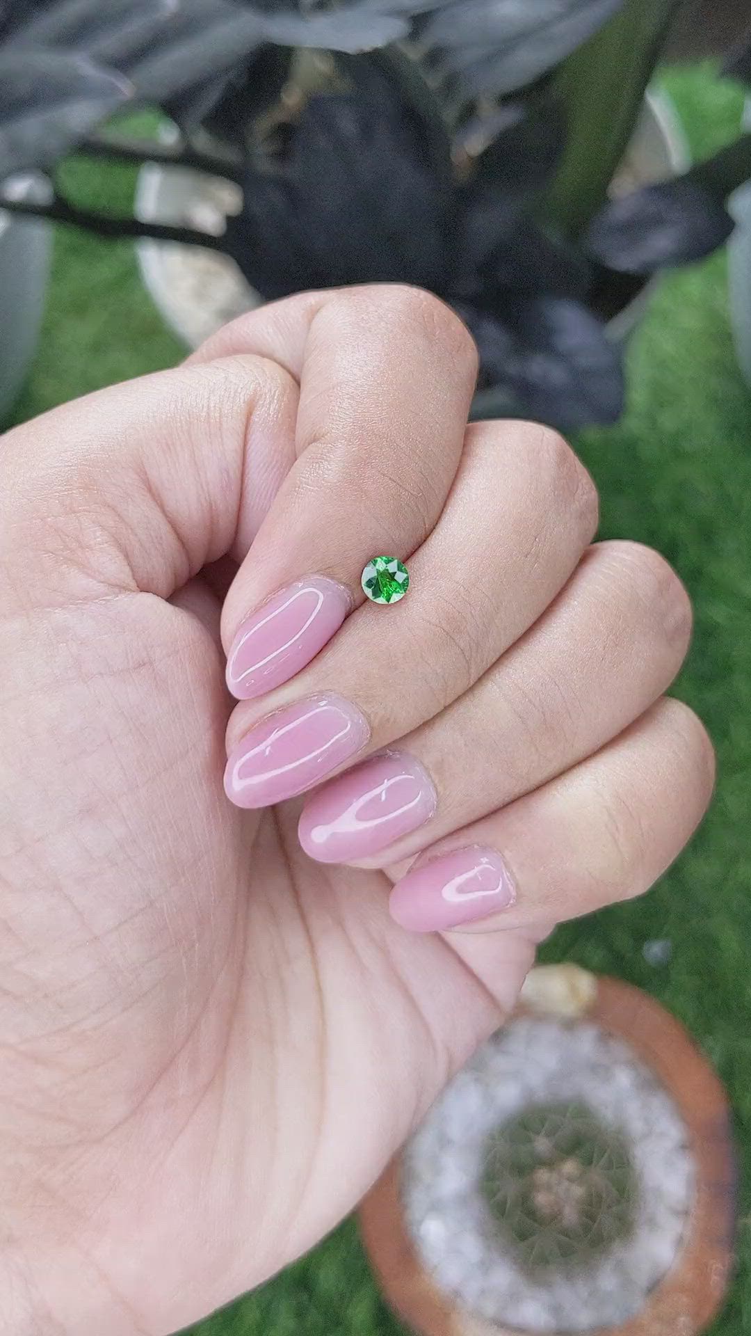 0.37 Ct. Tsavorite Garnet from Tanzania Size Video