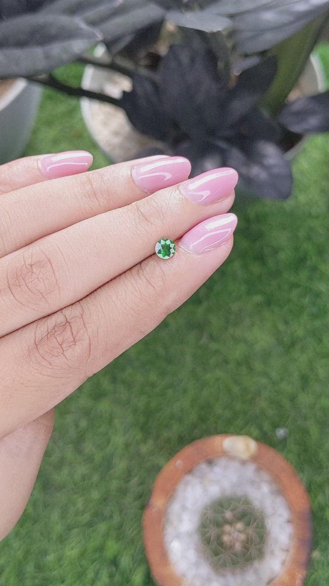 0.37 Ct. Tsavorite Garnet from Tanzania Size Video