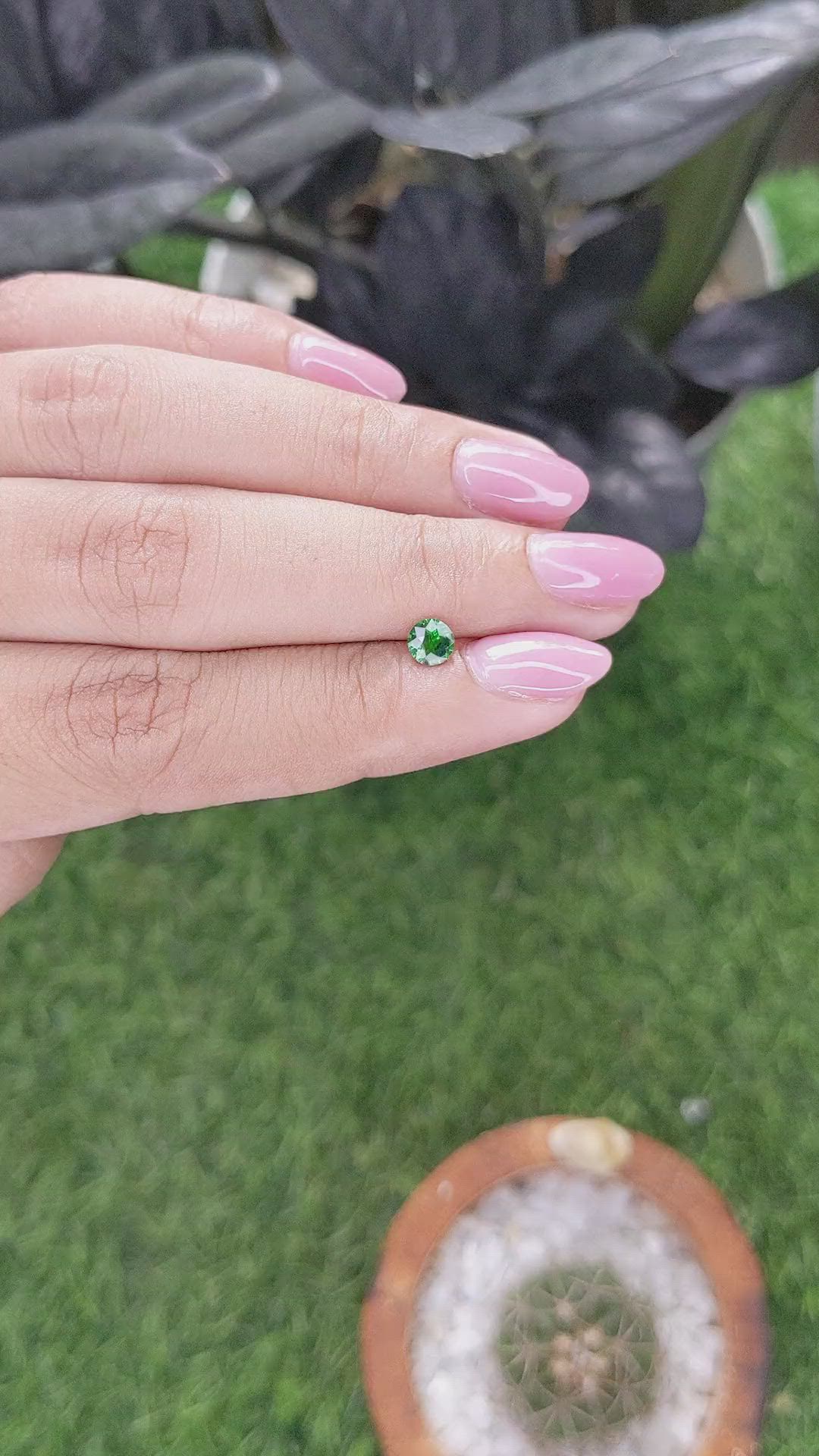0.37 Ct. Tsavorite Garnet from Tanzania Size Video
