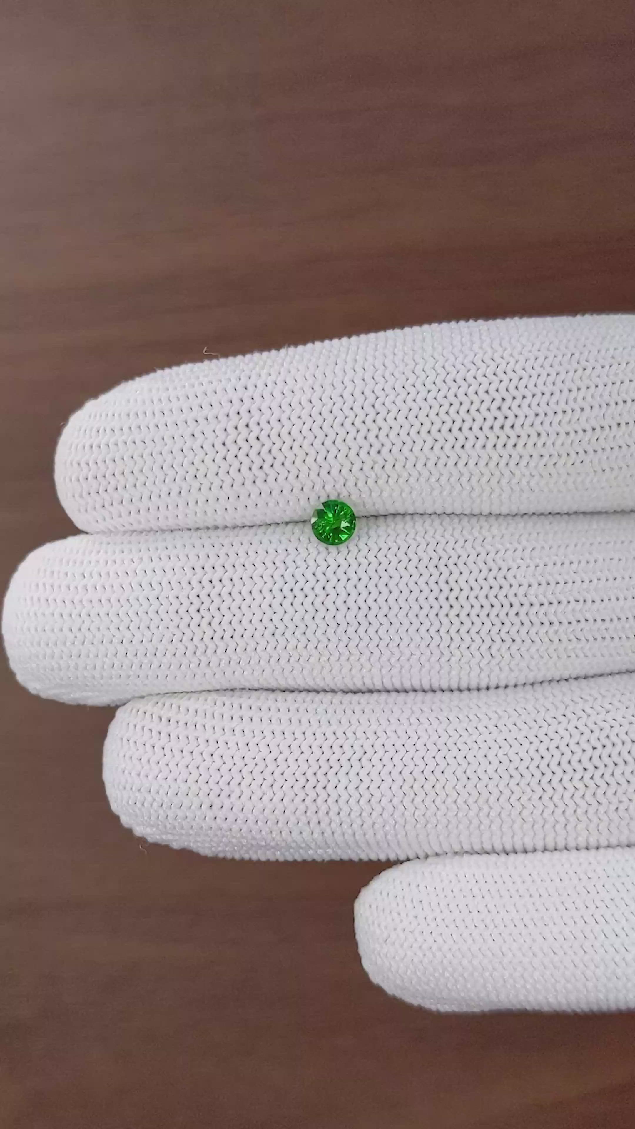 0.37 Ct. Tsavorite Garnet from Tanzania Size Video