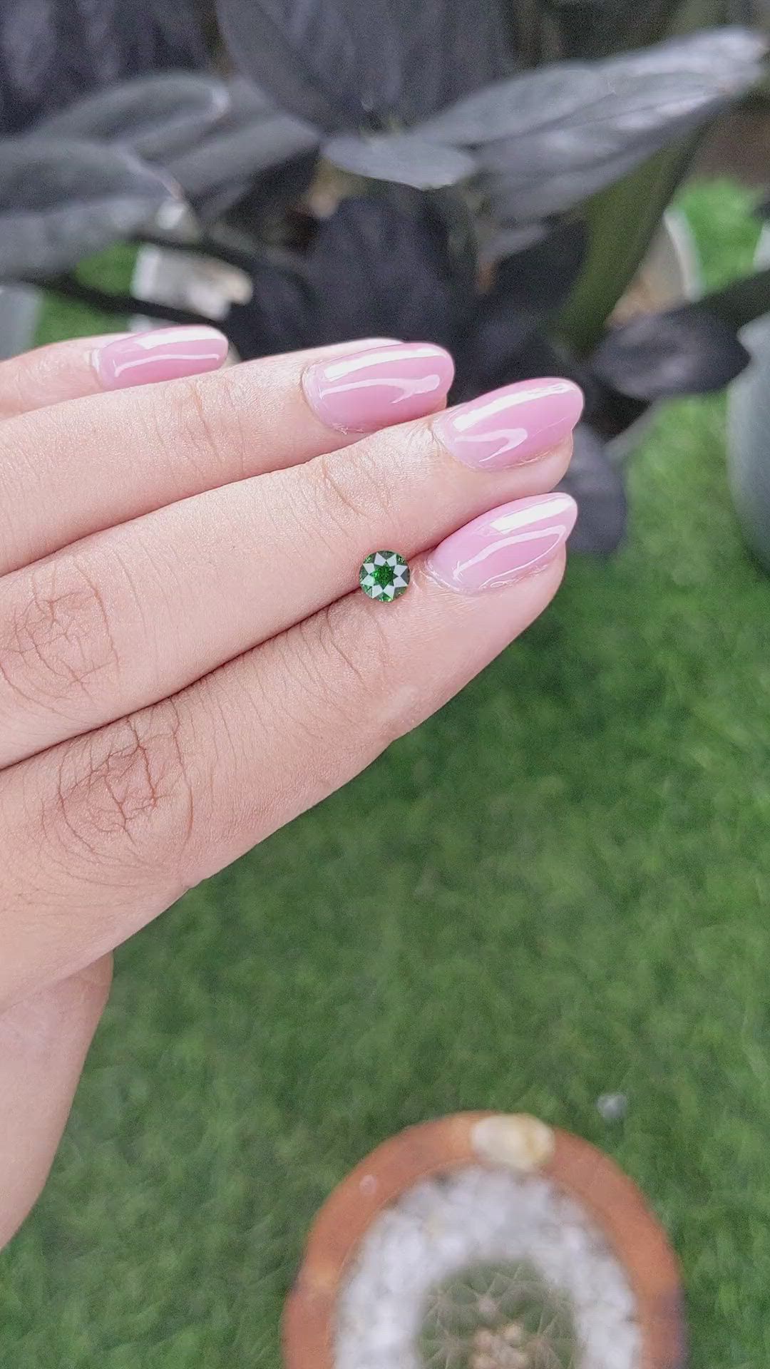 0.38 Ct. Tsavorite Garnet from Tanzania Size Video