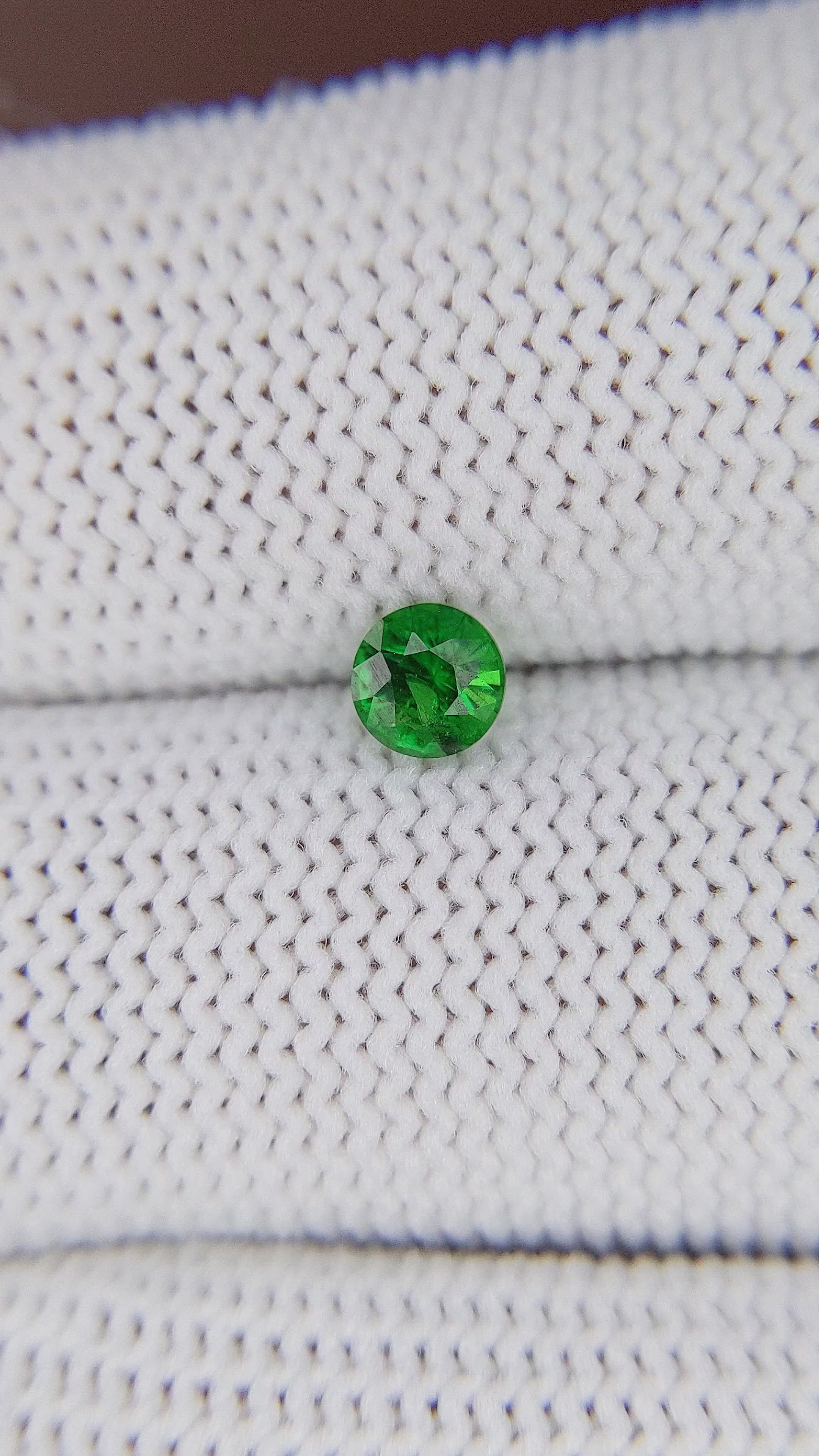 0.47 Ct. Tsavorite Garnet from Tanzania Size Video