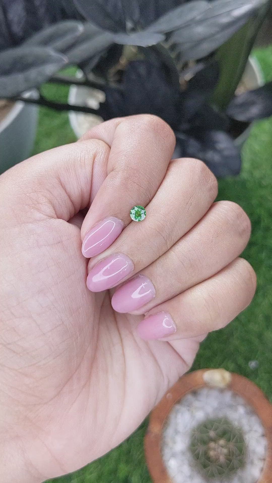 0.28 Ct. Tsavorite Garnet from Tanzania Size Video