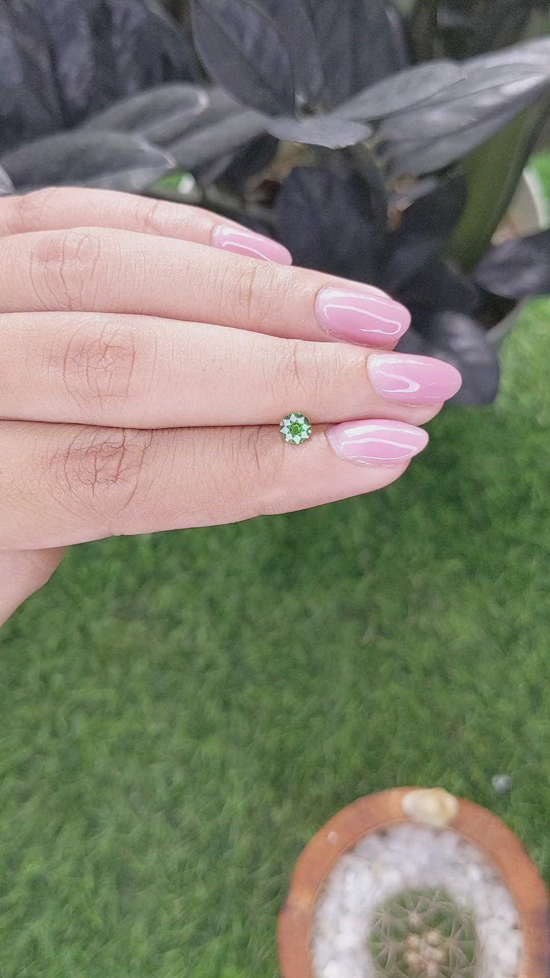 0.28 Ct. Tsavorite Garnet from Tanzania Size Video