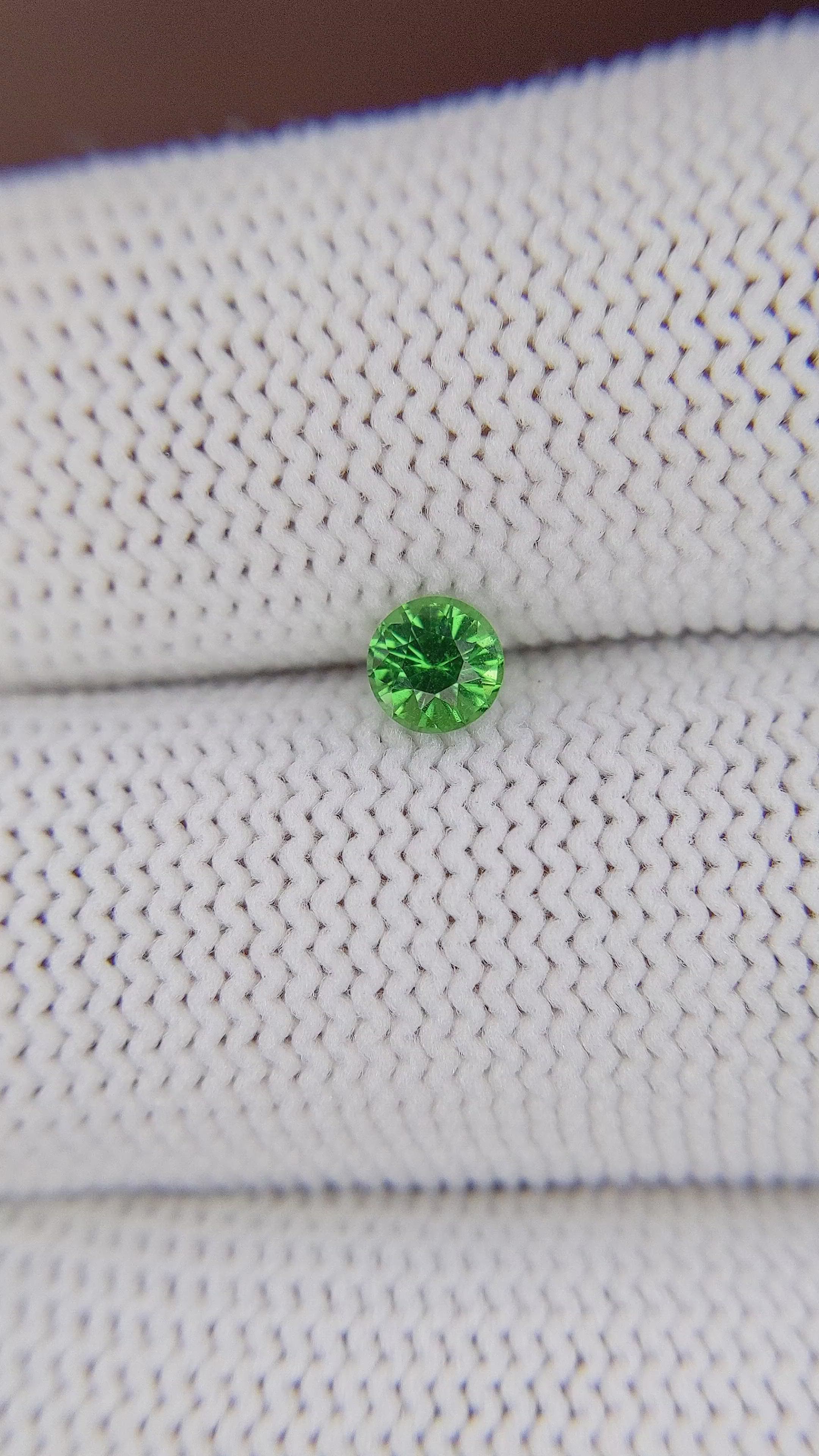 0.44 Ct. Tsavorite Garnet from Tanzania Size Video