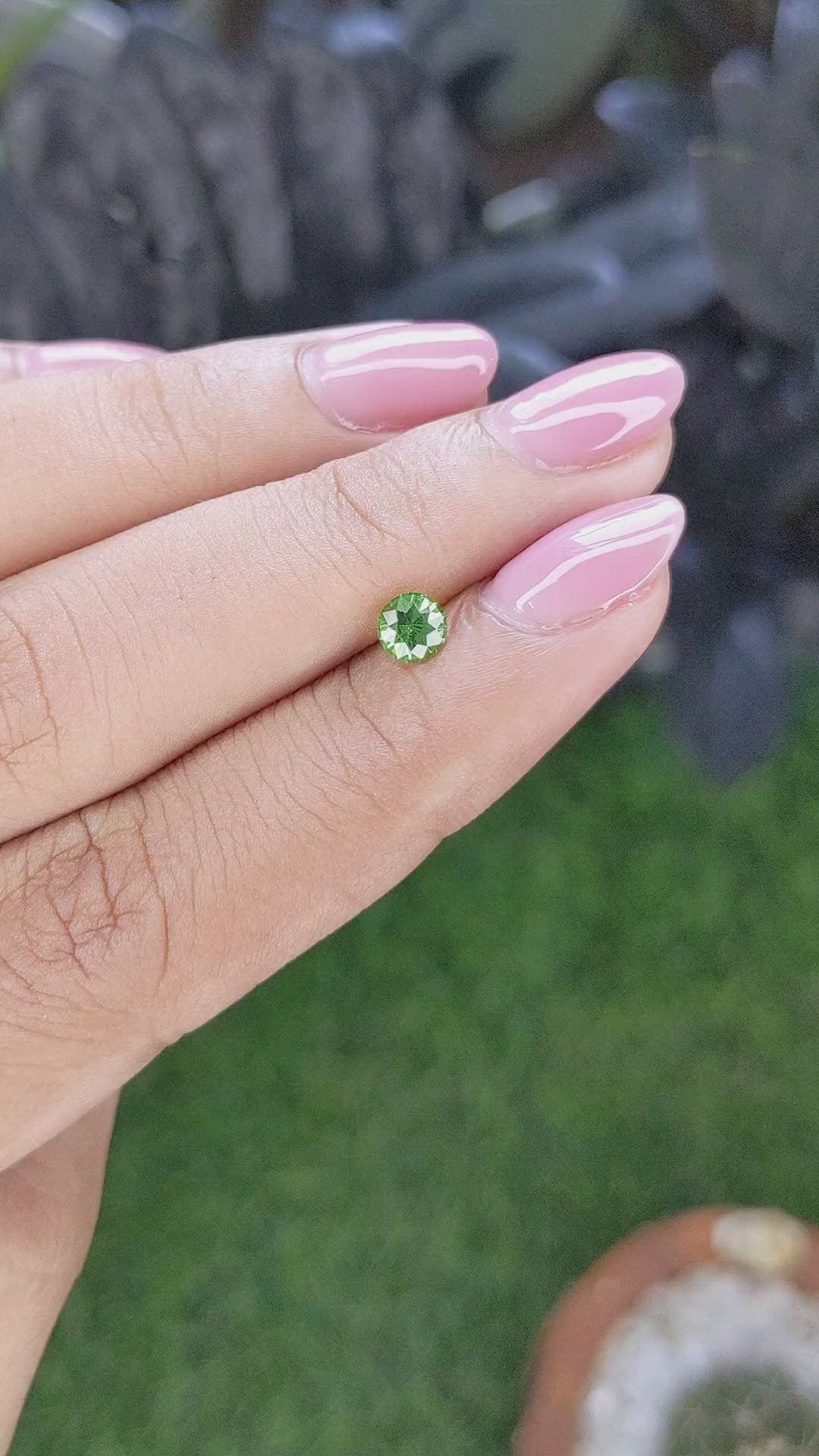 0.44 Ct. Tsavorite Garnet from Tanzania Size Video