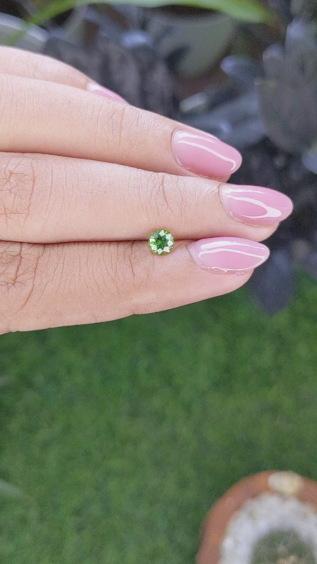 0.44 Ct. Tsavorite Garnet from Tanzania Size Video