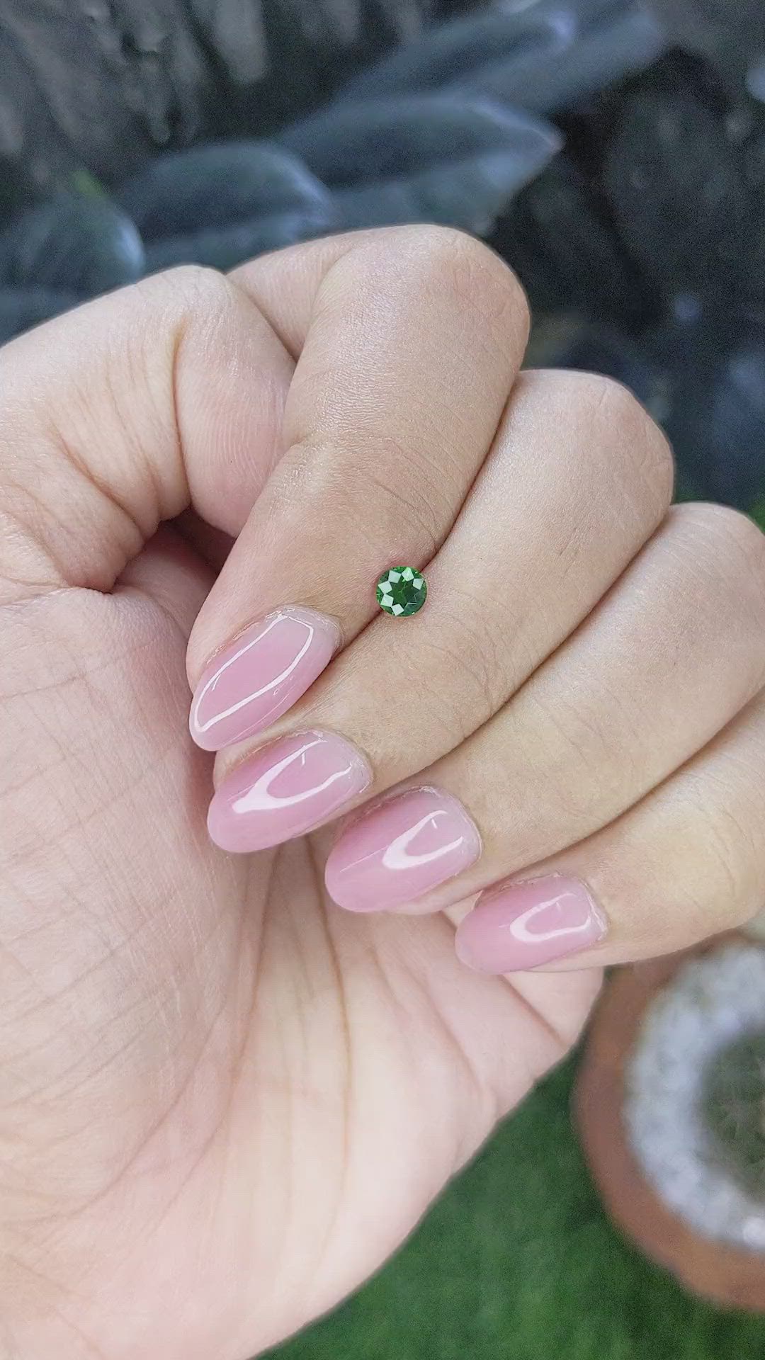 0.28 Ct. Tsavorite Garnet from Tanzania Size Video