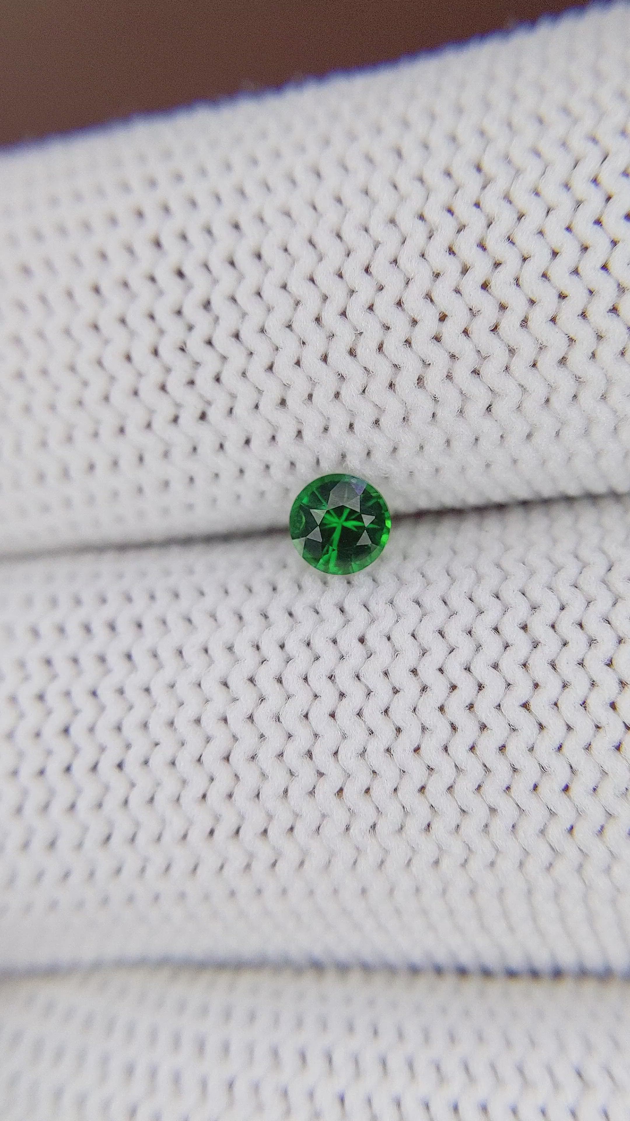 0.28 Ct. Tsavorite Garnet from Tanzania Size Video