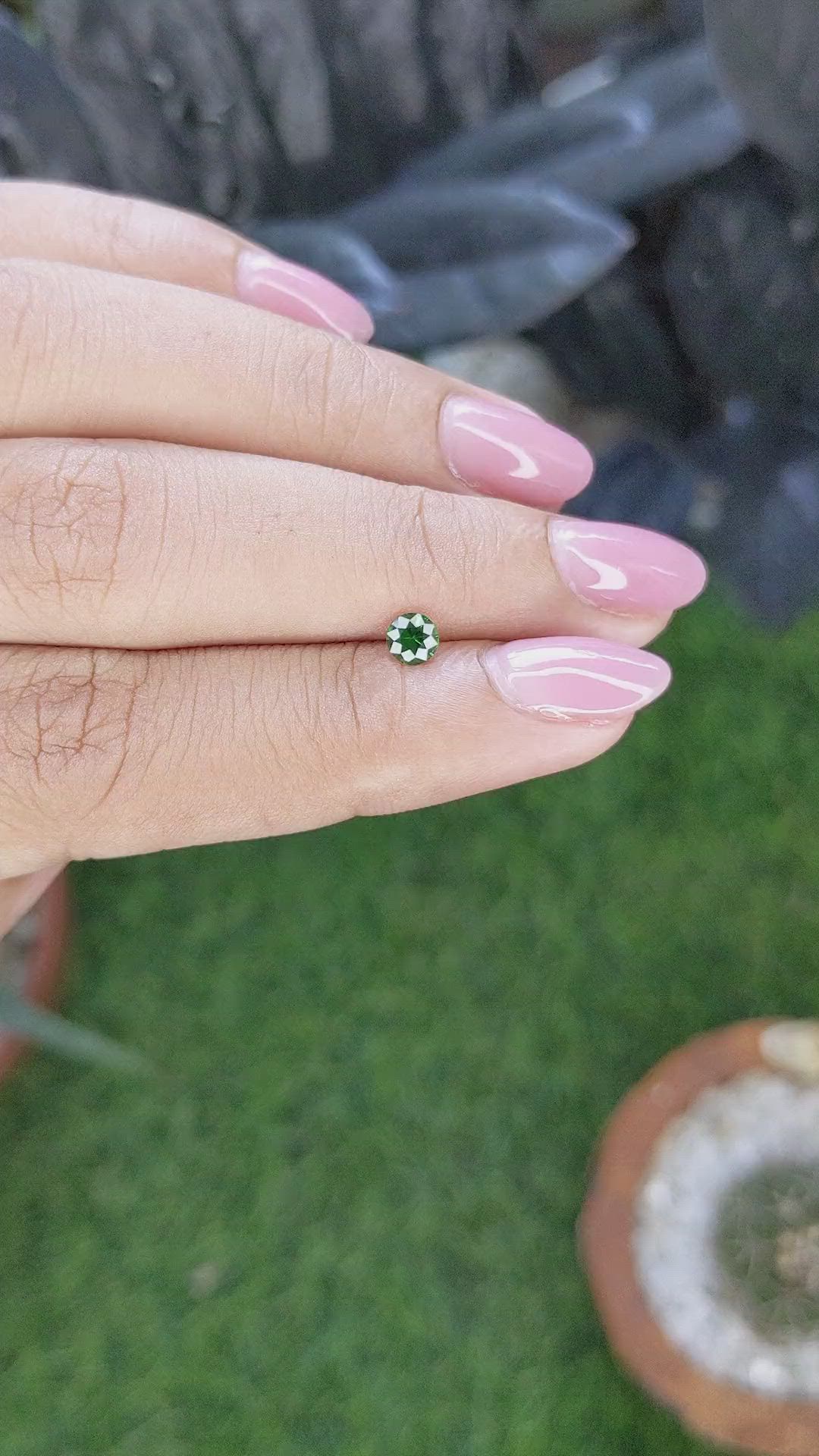 0.28 Ct. Tsavorite Garnet from Tanzania Size Video
