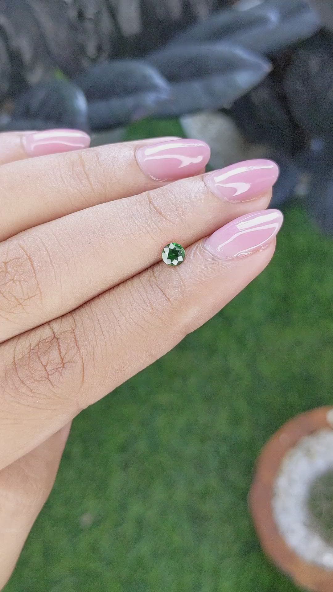 0.28 Ct. Tsavorite Garnet from Tanzania Size Video