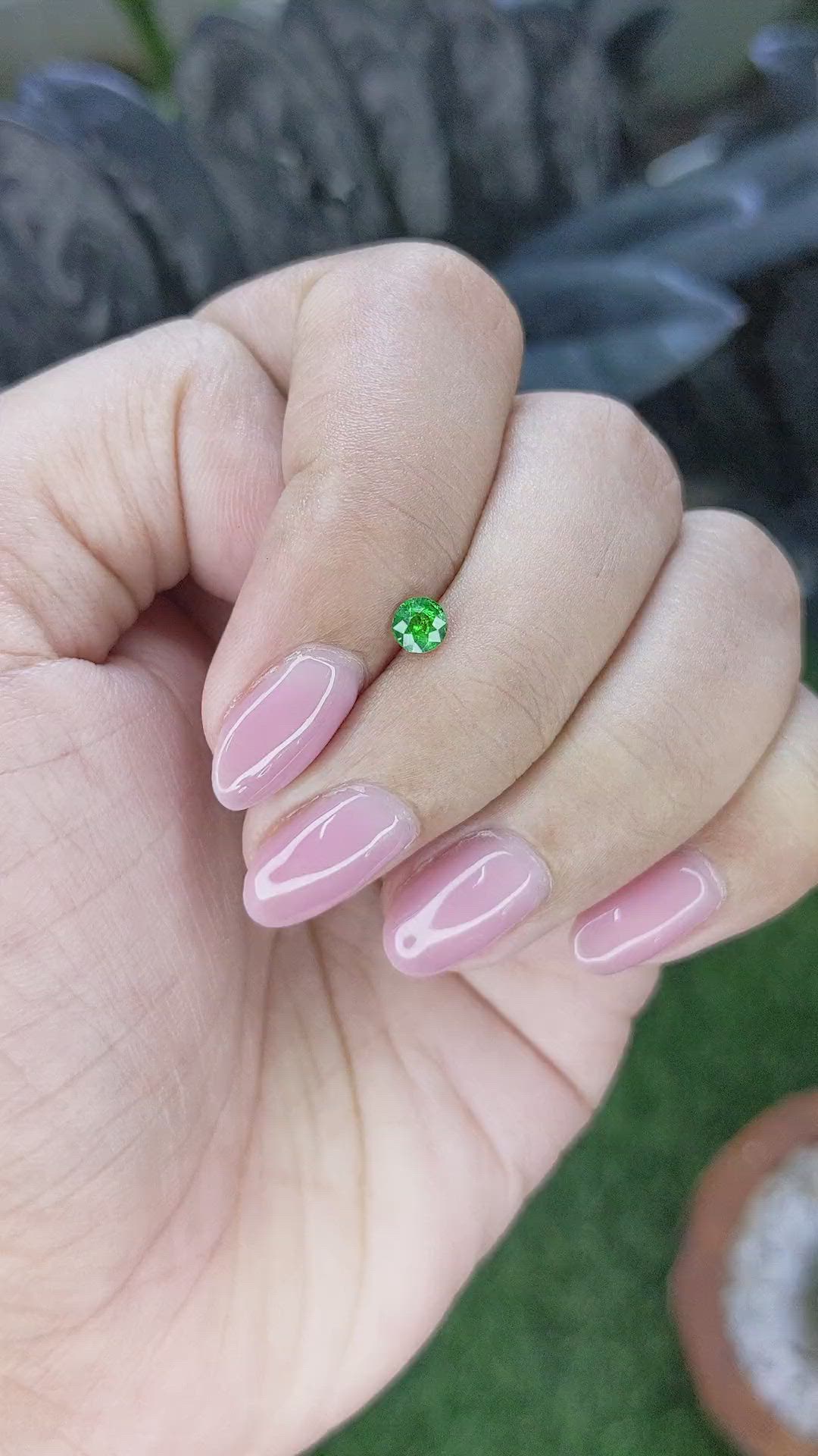 0.27 Ct. Tsavorite Garnet from Tanzania Size Video